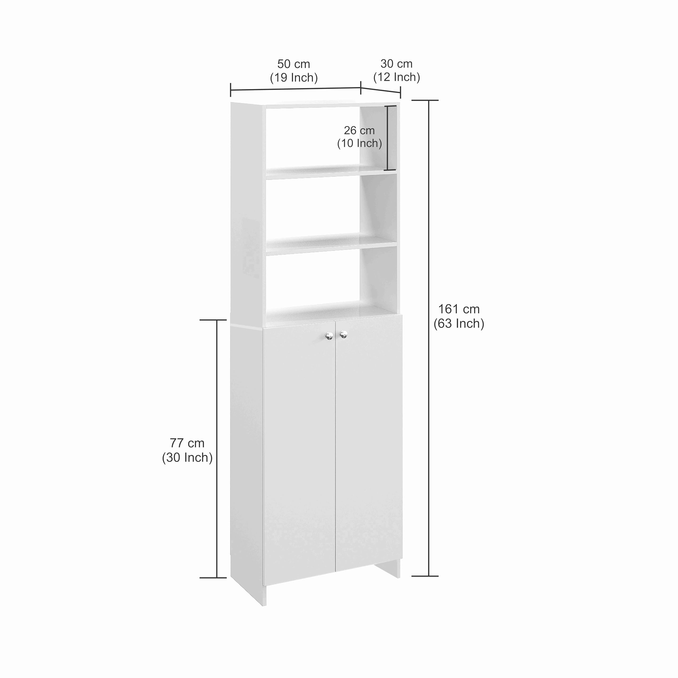Aplent Engineered Wood Bookshelf with Doors (Exotic Teak) - rear_view
