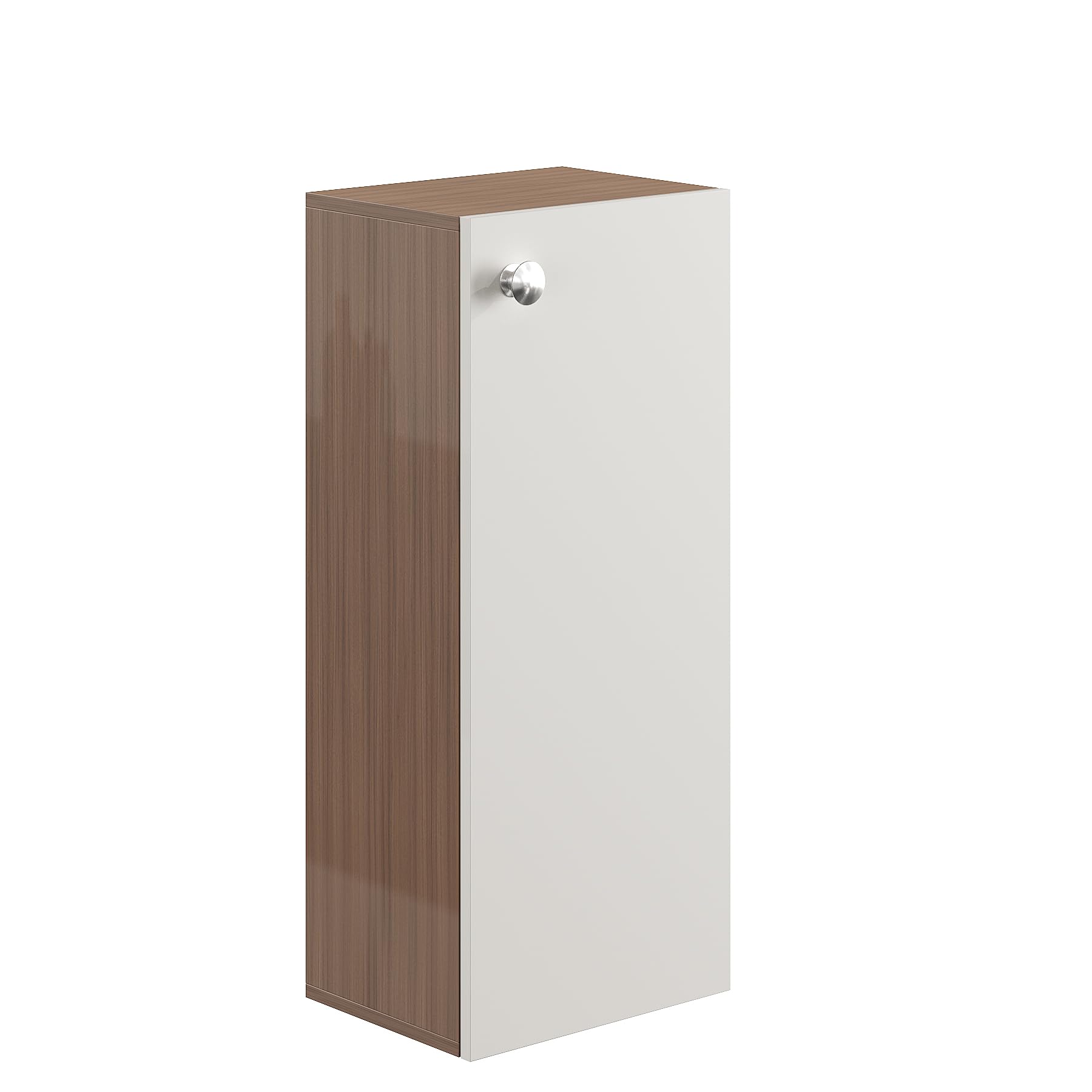Marbin Modern Engineered Wood Bathroom Storage Cabinet with Door (Exotic Teak & White) - right_view