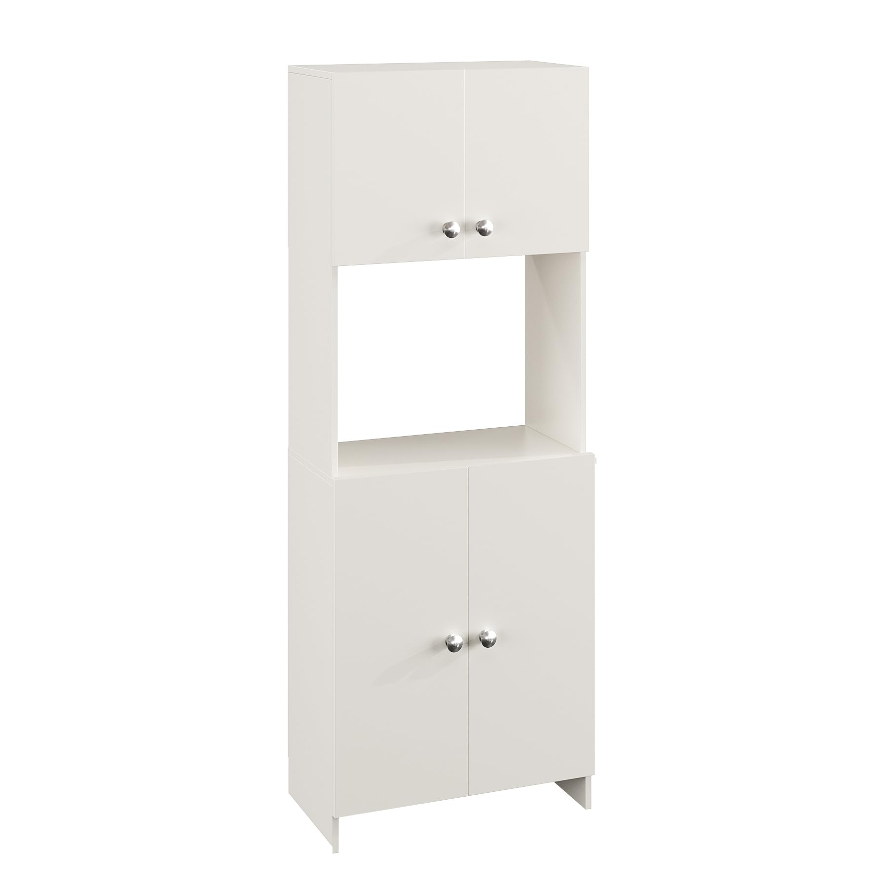 Geepex Engineered Wood Kitchen Storage Cabinet for Microwave with Closed Storage (White) - right_view