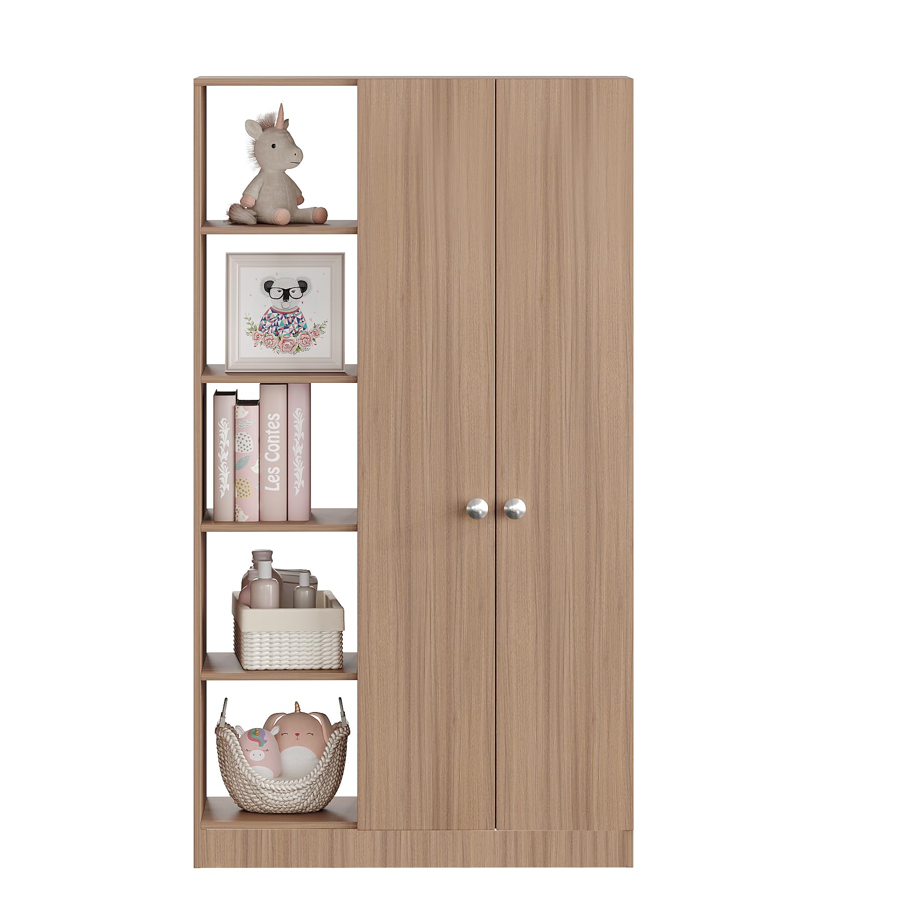 Elora Wardrobe for Kids, Baby Almirah for Clothes, Baby Storage Organizer, Cupboard for Clothes, Kids Wardrobe for Clothes/Toys/Books (Exotic Teak) - right_view