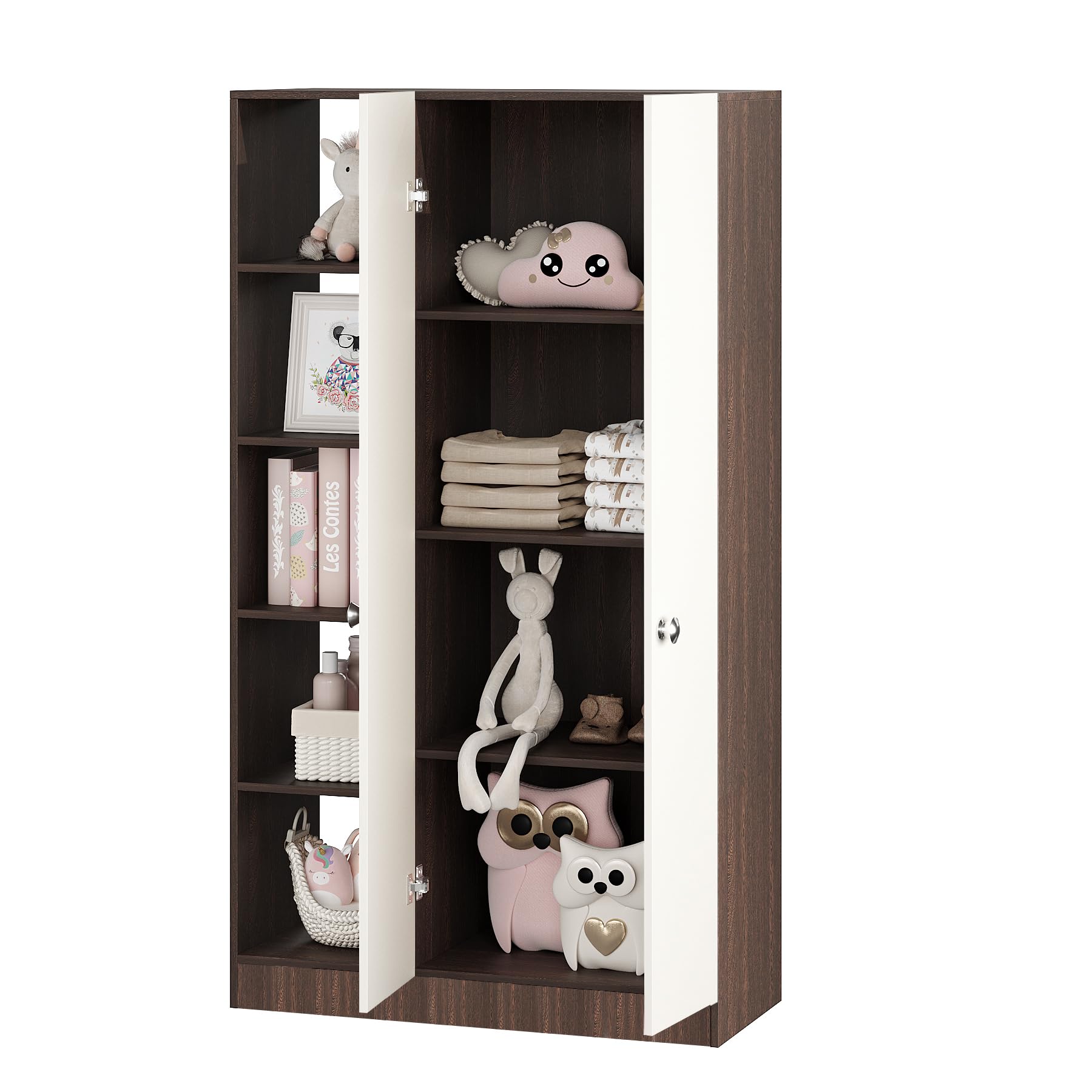 Elora Wardrobe for Kids (Wenge & White) - top_view
