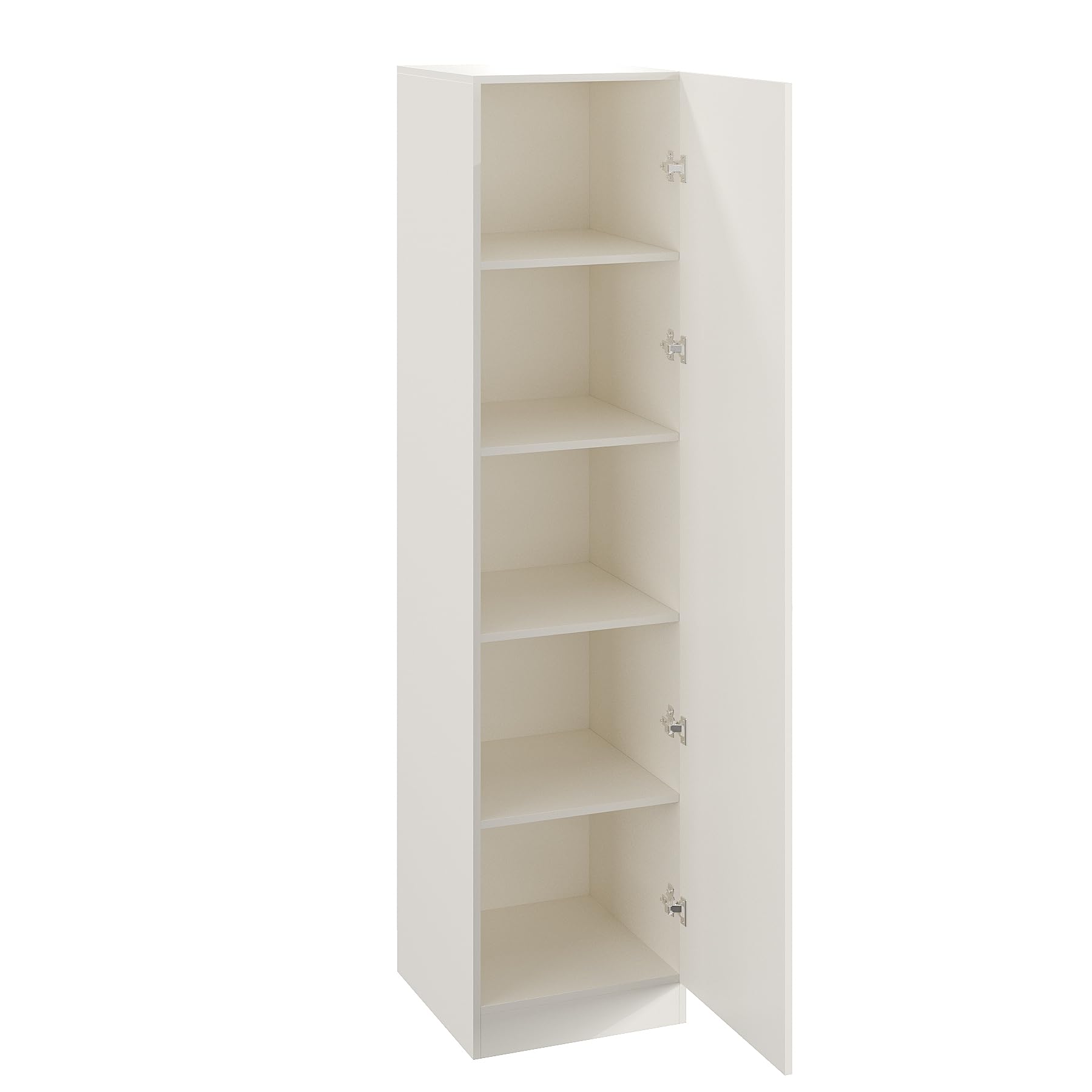 Fanciable Engineered Wood 1 Door Wardrobe Almirah for Clothes | White - left_view