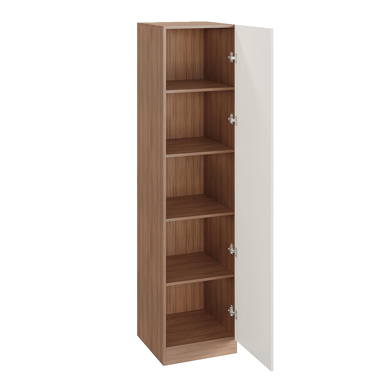 Fanciable Engineering Wood Wardrobe Almirah for Clothes with 1 Door (Exotic Teak & White) - left_view