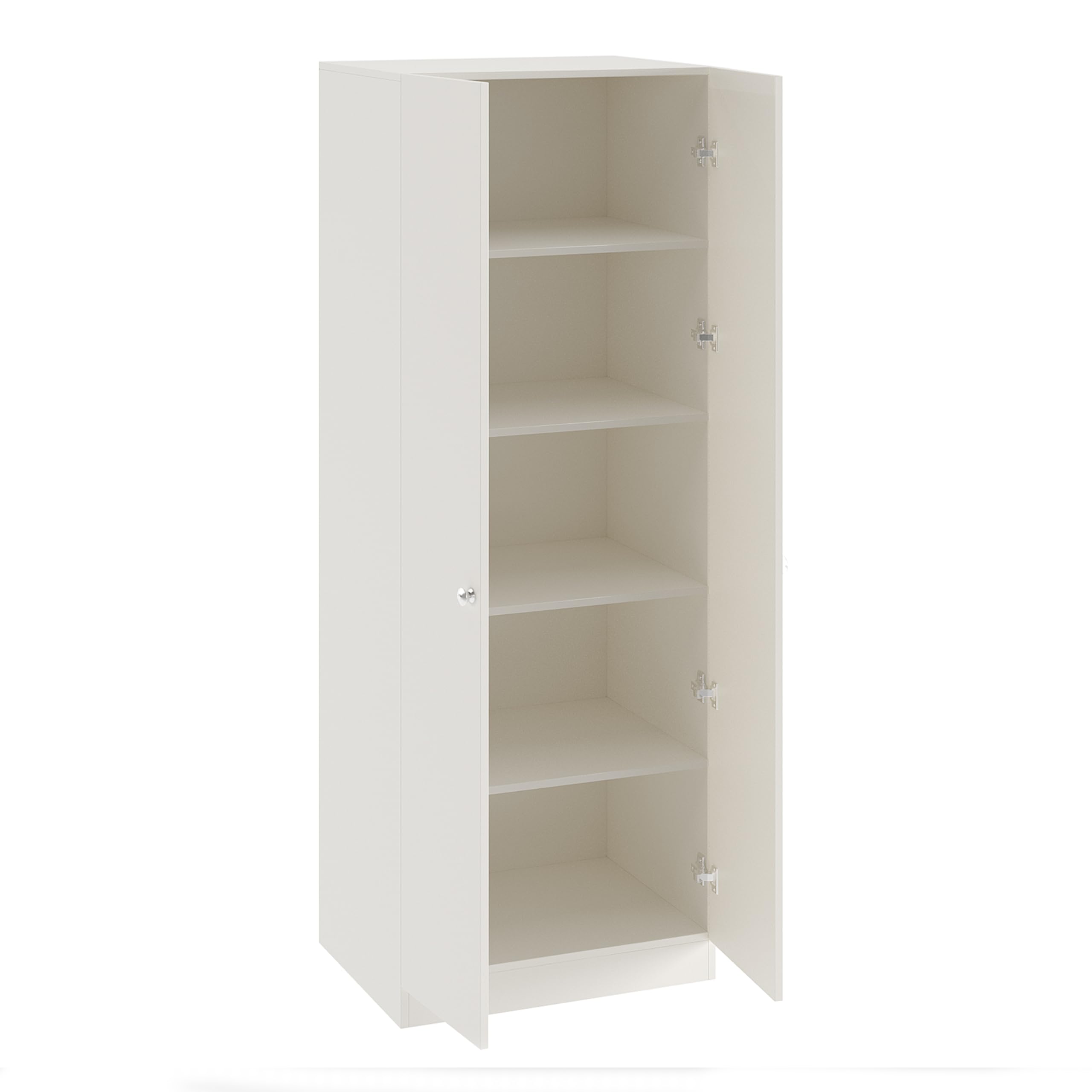 Fanciable Engineering Wood 2 Door Wardrobe Almirah for Clothes (White) - left_view