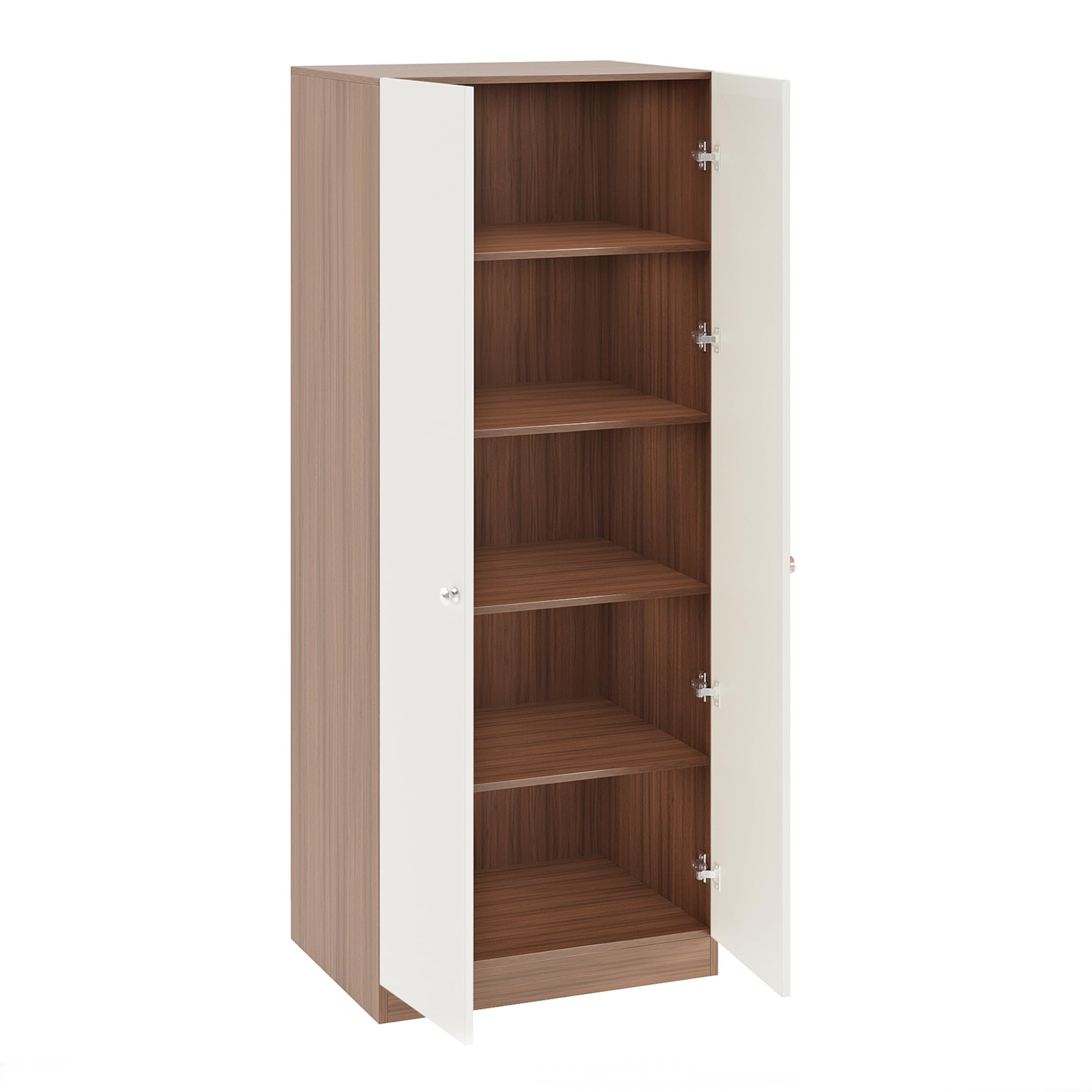 Fanciable Engineering Wood 2 Door Wardrobe Almirah for Clothes (Exotic Teak & White) - right_view