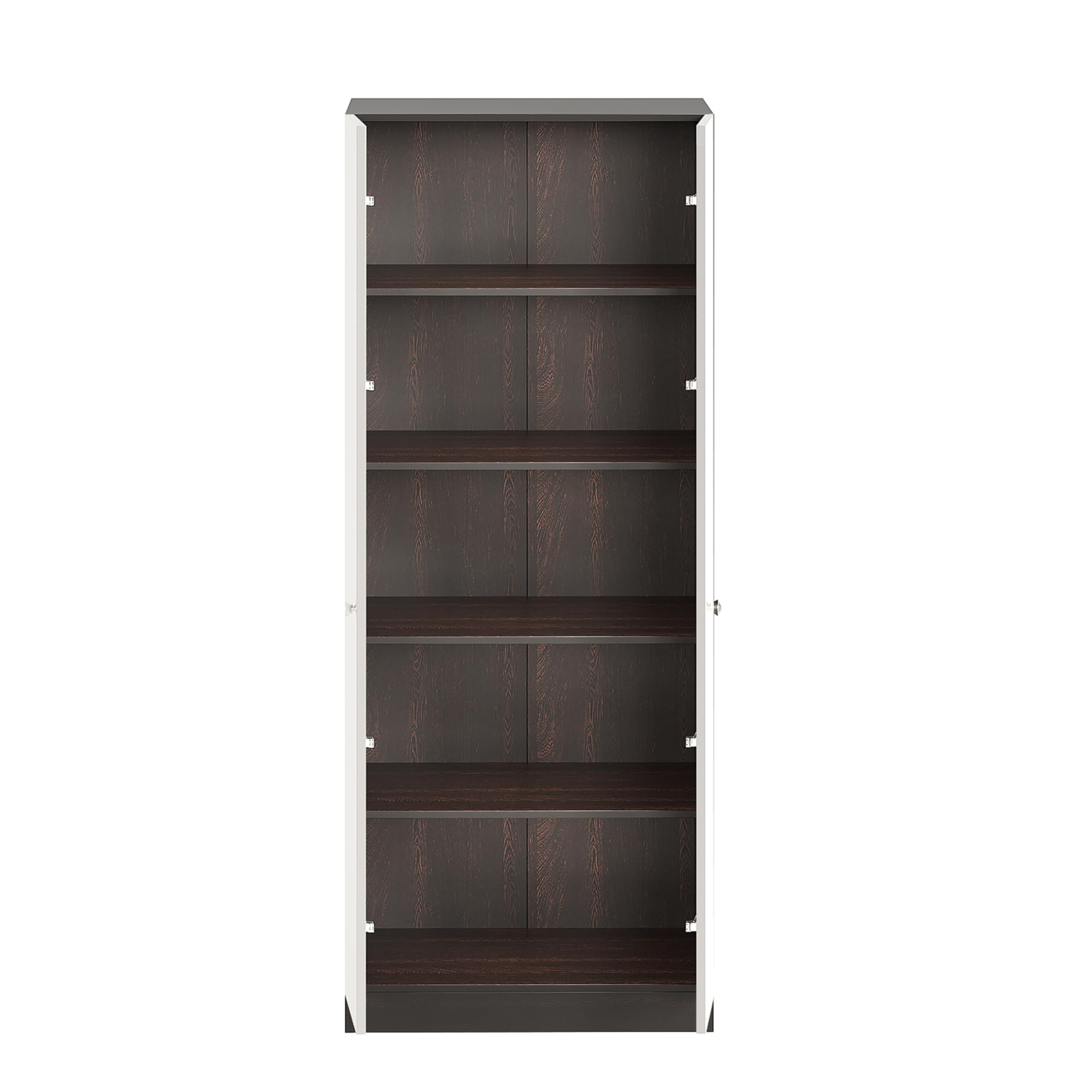 Fanciable Engineering Wood 2 Door Wardrobe Almirah for Clothes (Wenge & White) - left_view