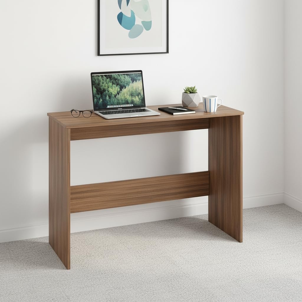 Boris Engineered Wood Study Table (103x40x73cm ) Large (Exotic Teak) - front_view