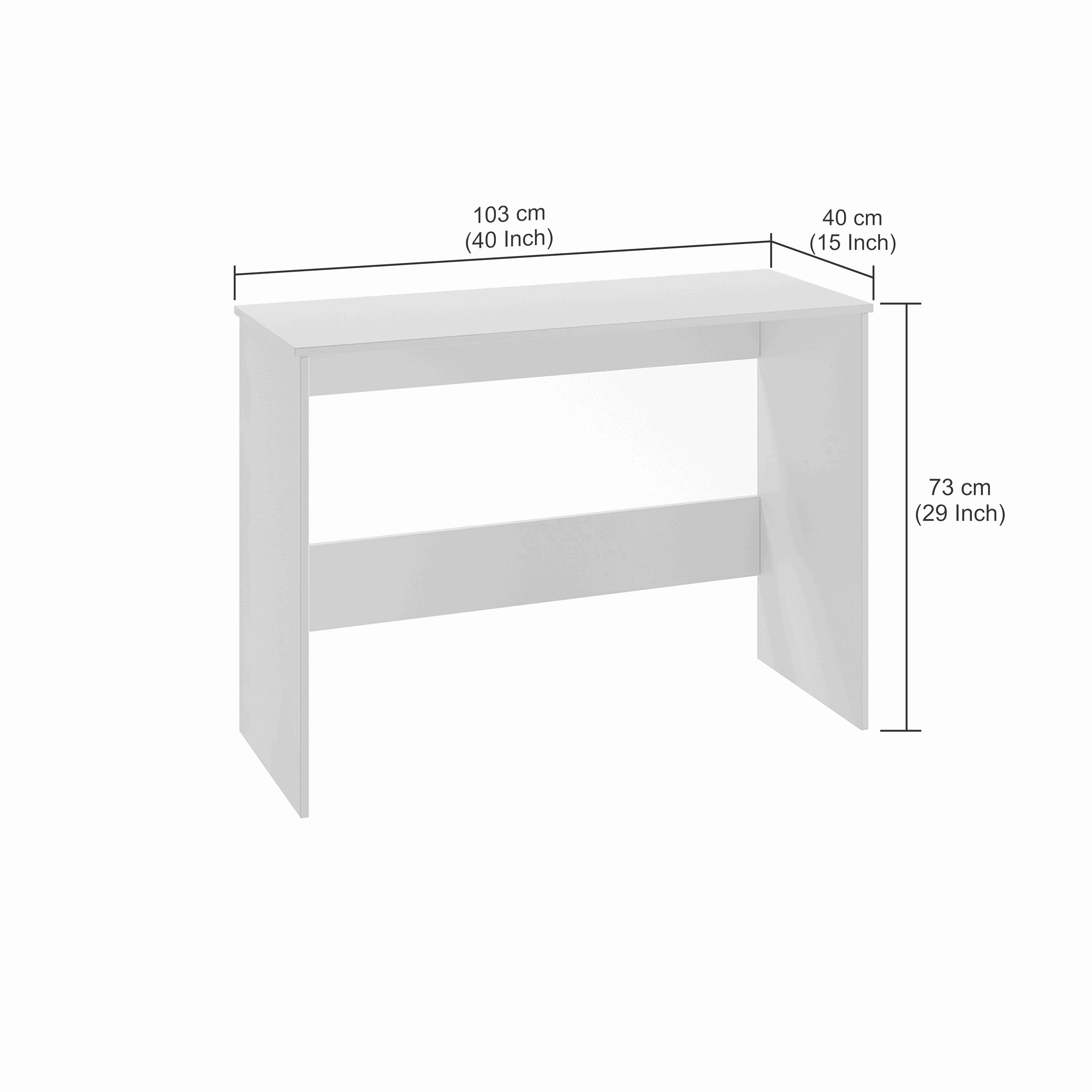 Boris Engineered Wood Study Table (103x40x73cm ) Large (Exotic Teak) - left_view