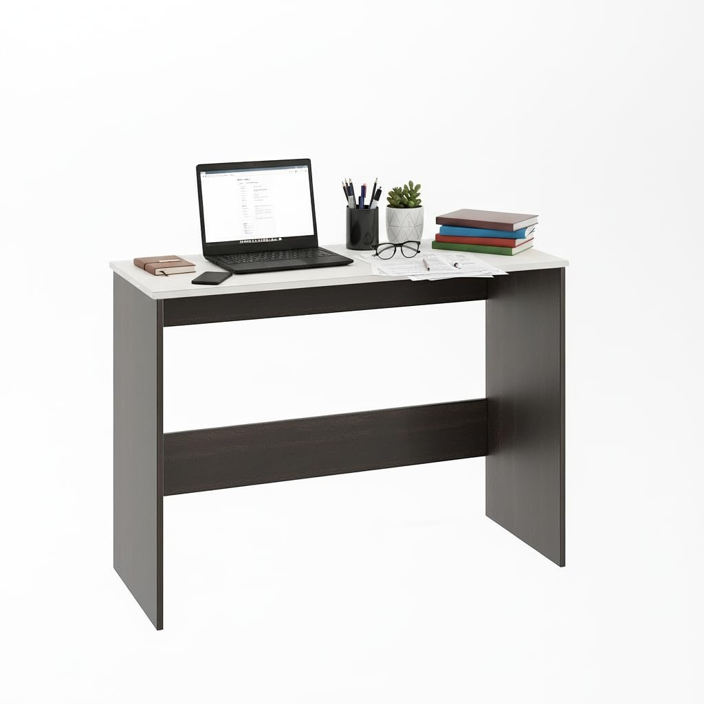 Boris Engineered Wood Study Table (Wenge & White) - top_view