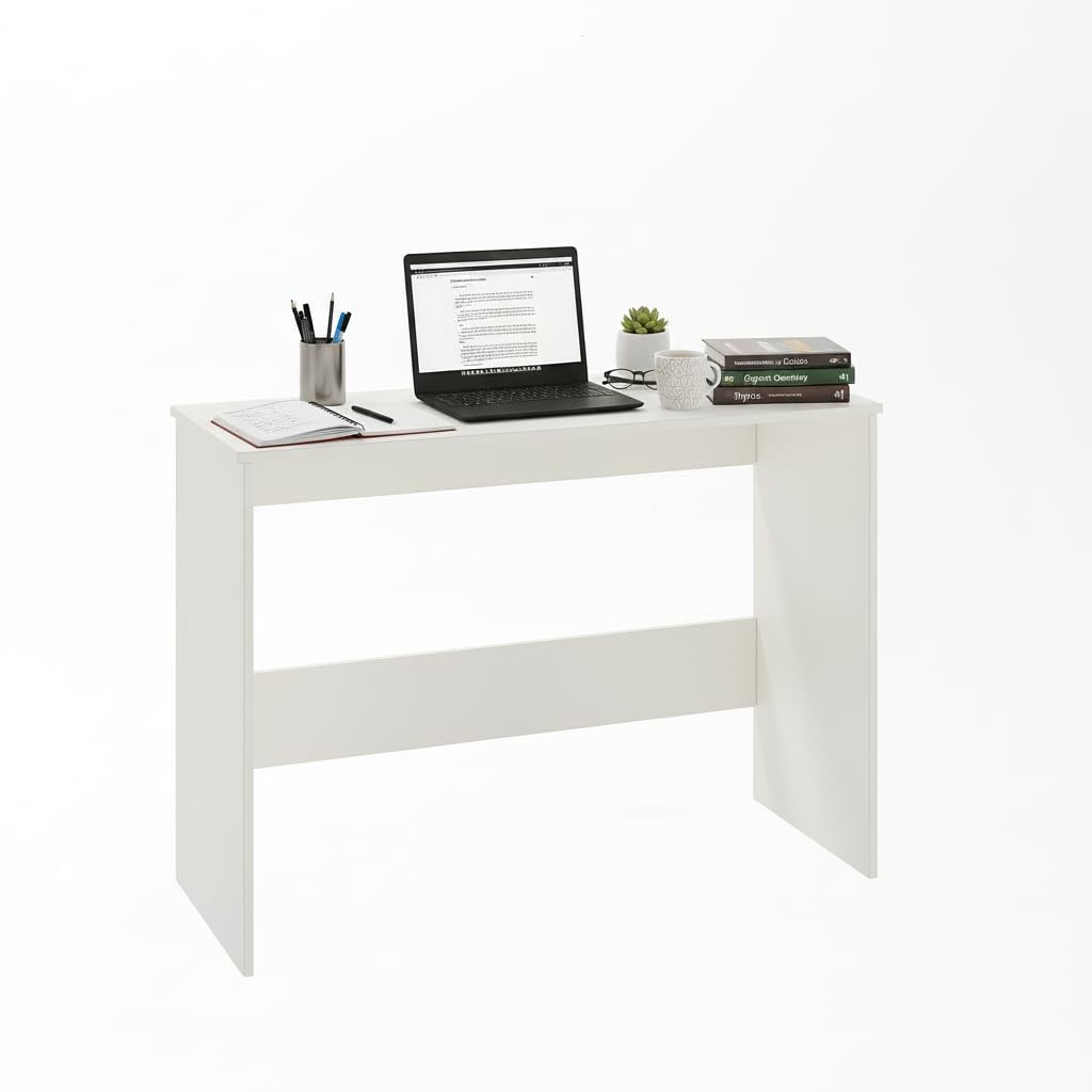 Boris Modern Engineered Wood Study Table (White) - top_view