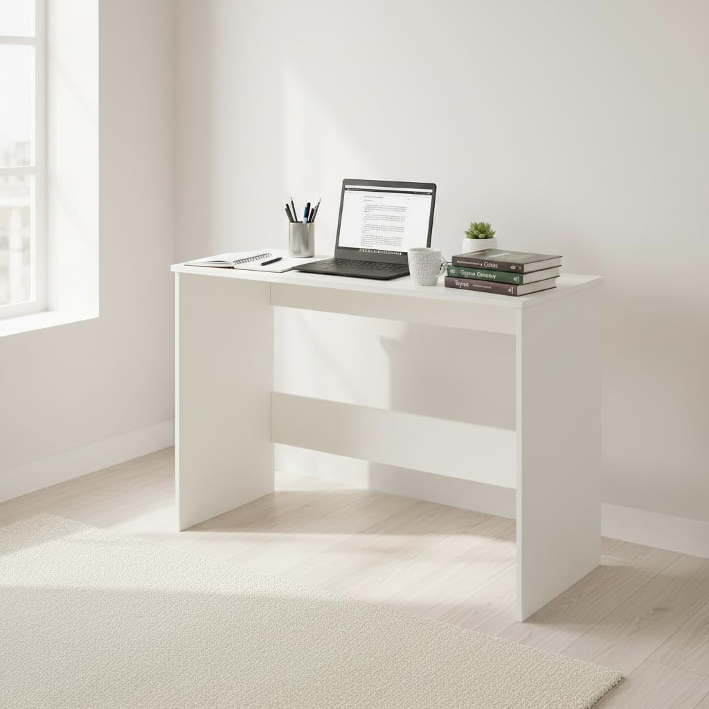 Boris Modern Engineered Wood Study Table (White) - right_view