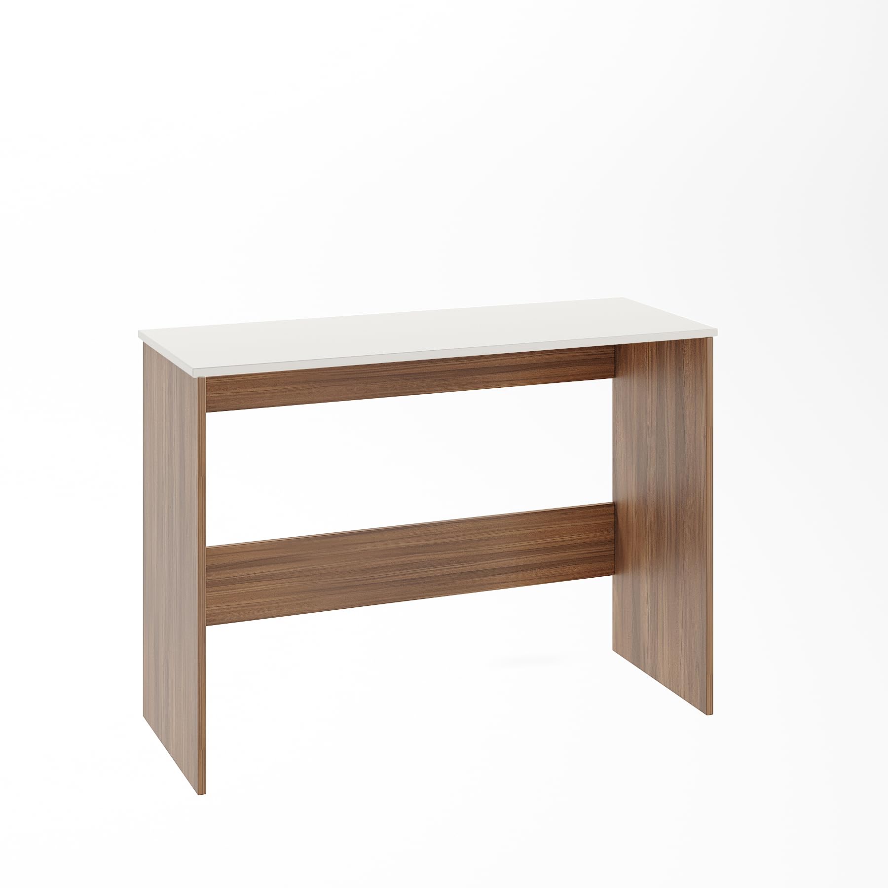 Boris Modern Engineered Wood Study Table (Exotic Teak & White) - left_view