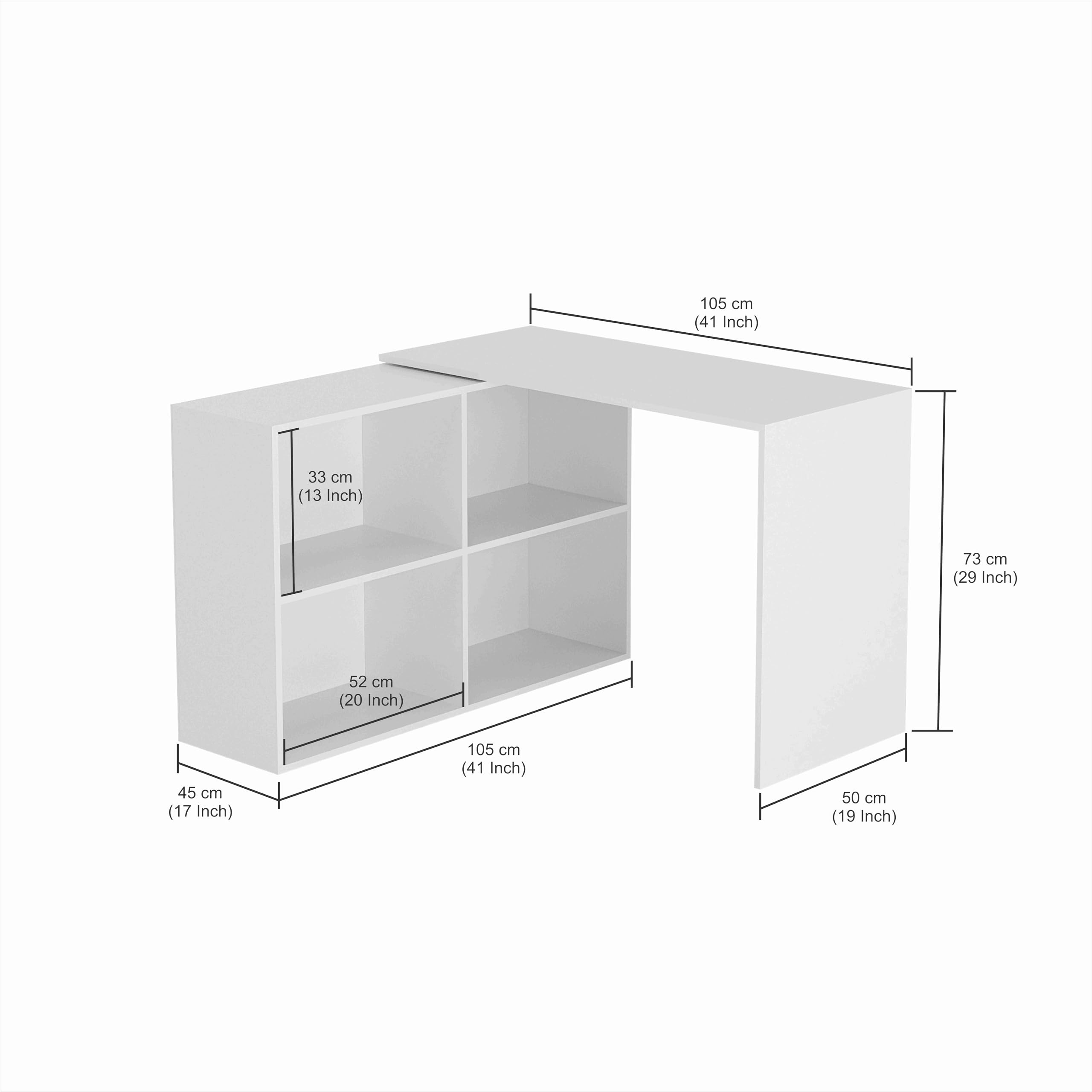 Maggen Engineered Wood Study Table With Storage, Large (Exotic Teak) - rear_view