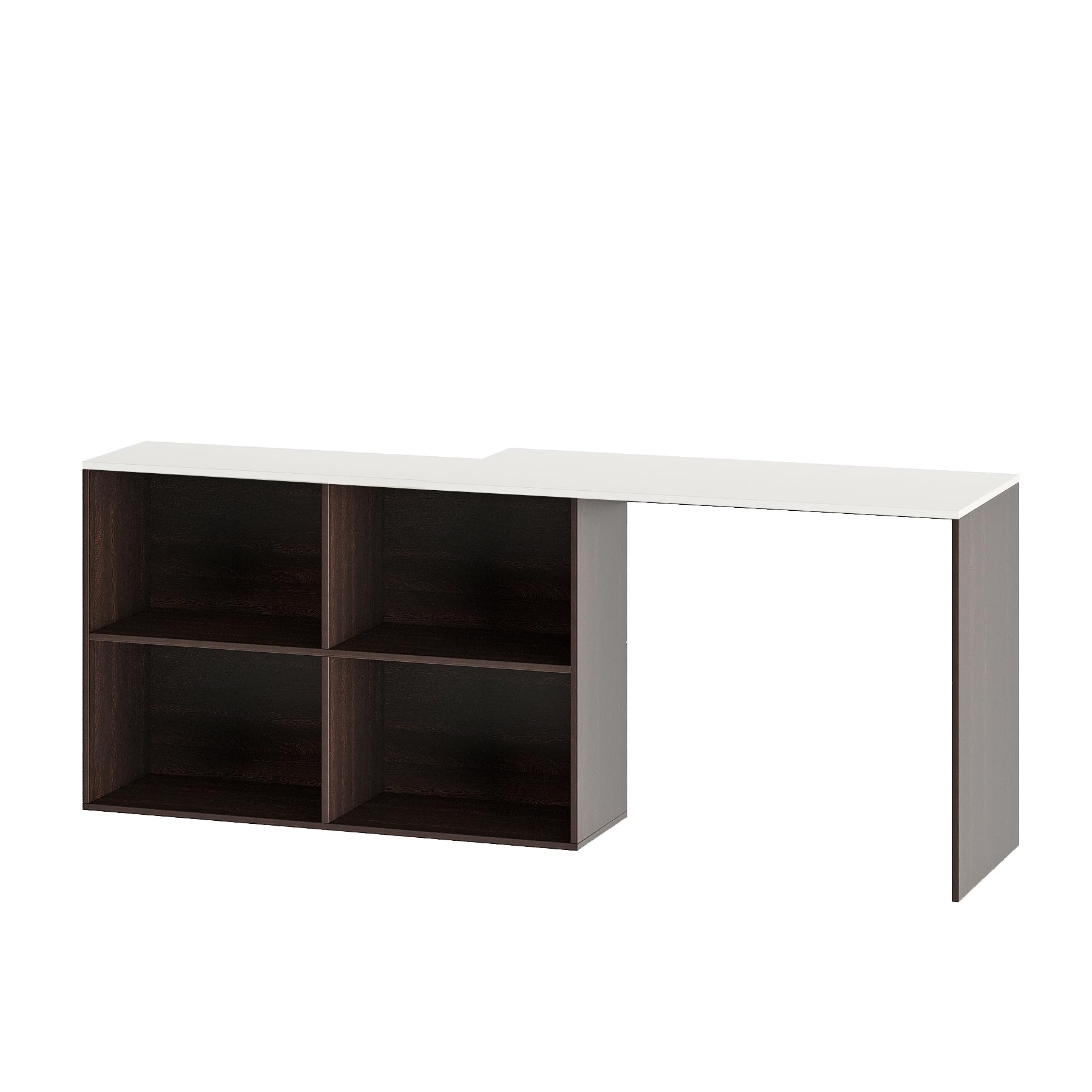 Maggen L-Shaped Corner Engineered Wood Rotatable Study Table (Wenge & White) - right_view