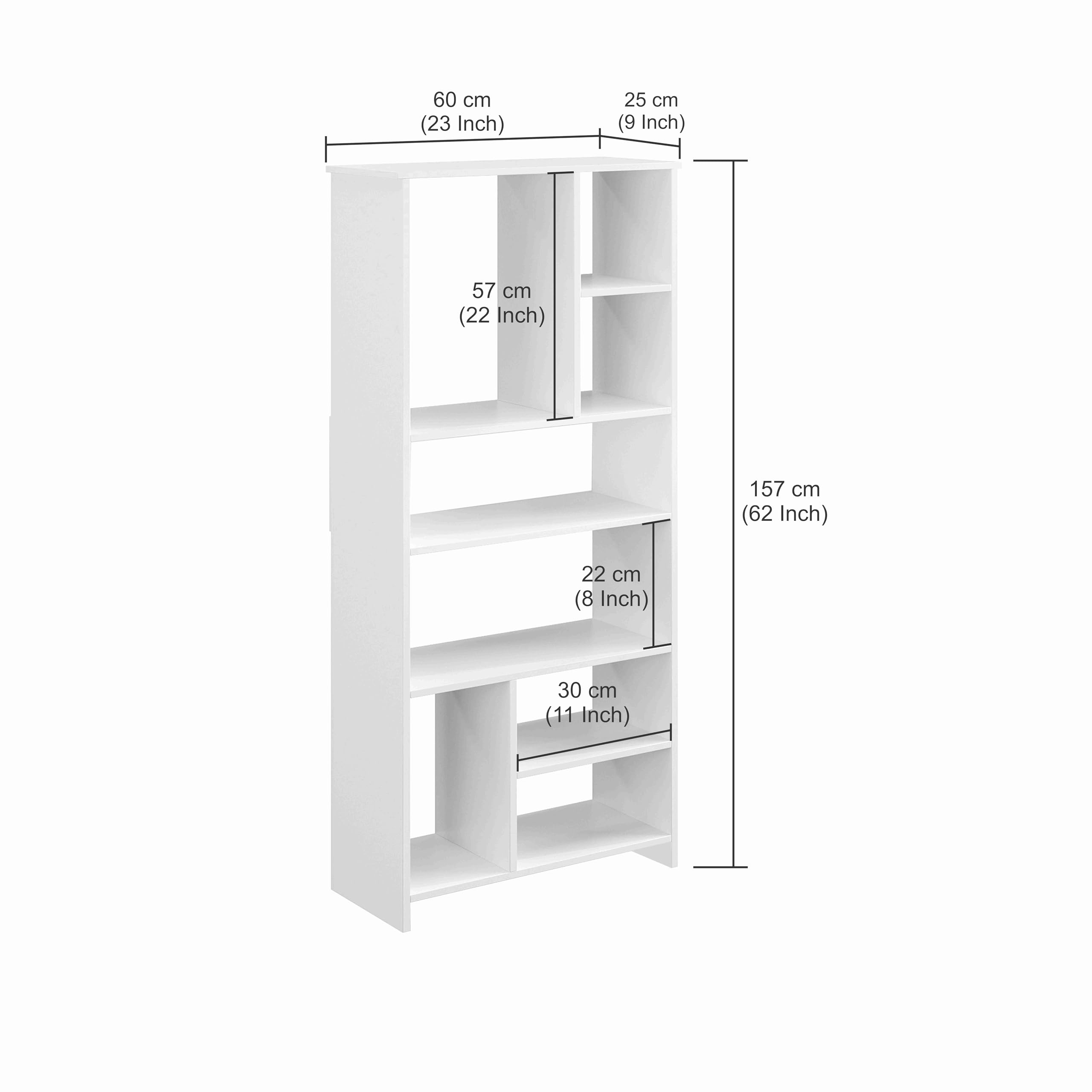 Arvin Wooden Bookshelf with 6 Shelves | Engineered Wood Book Cabinet Storage Rack for Living Room (Exotic Teak) - rear_view