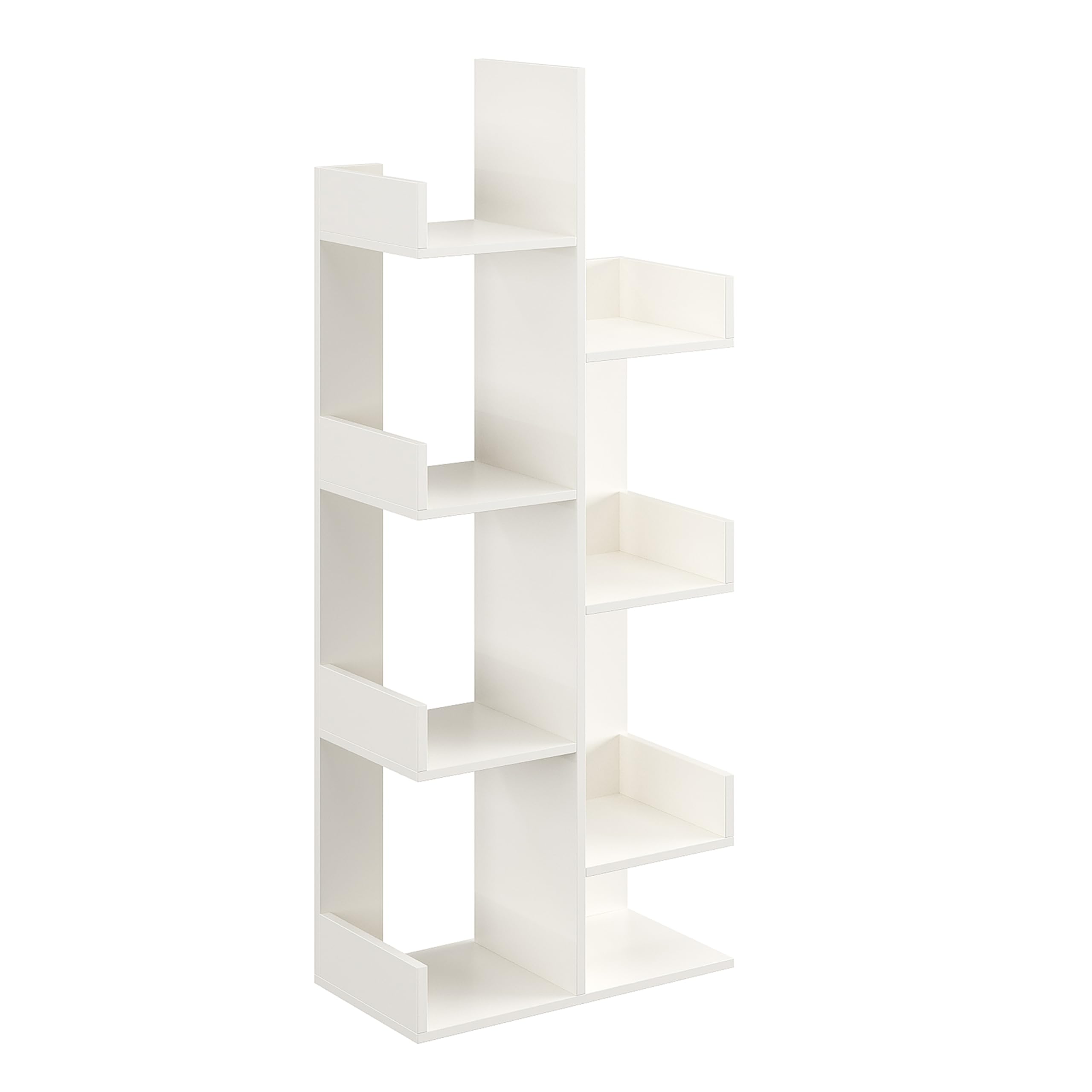 Barret Modern Engineered Wood Bookshelf | 6-Tier Zigzag Book Rack & Display Shelf for Living Bedroom (Exotic Teak) - right_view