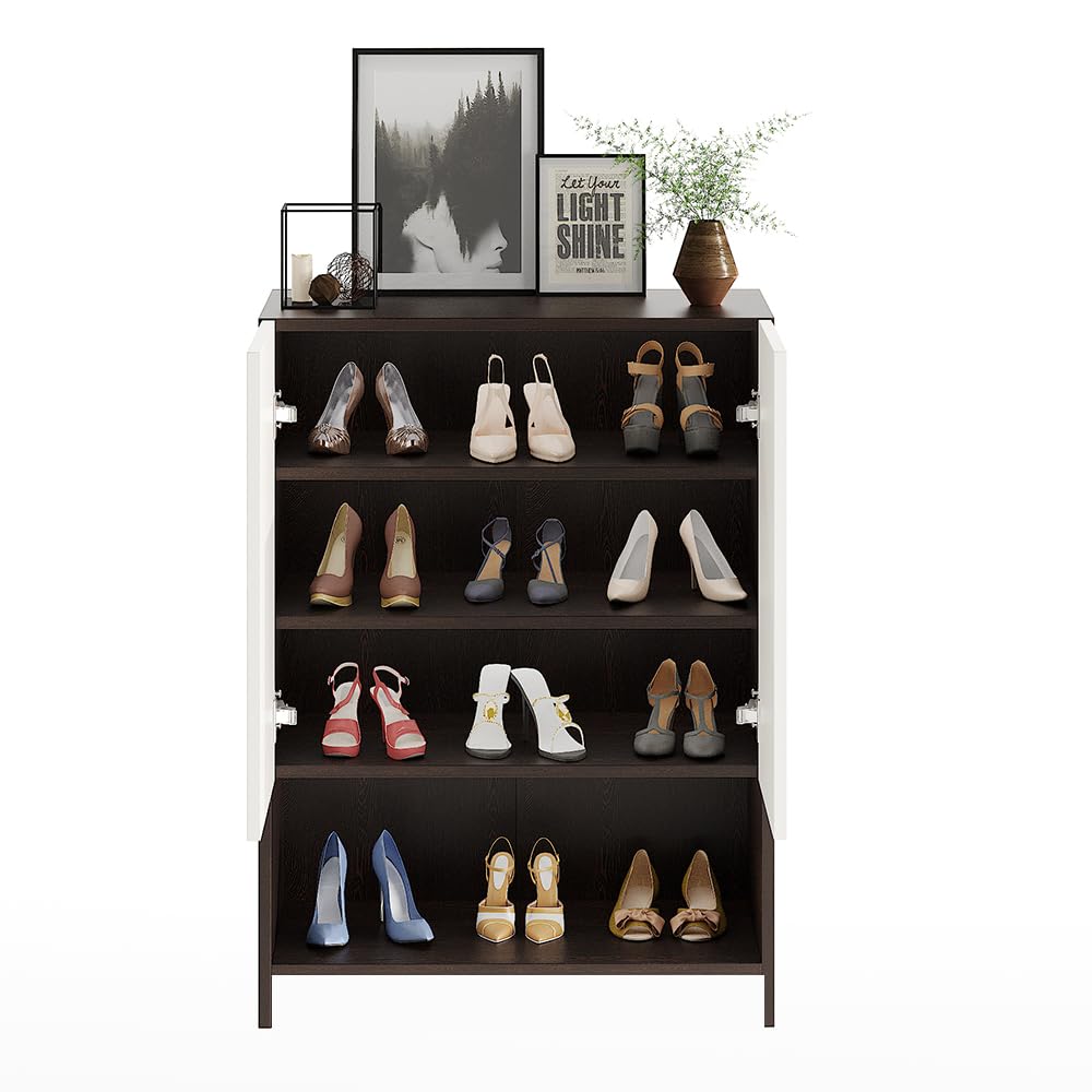 Arbor Wooden Engineered Wood Shoe Rack (Wenge & White) - left_view
