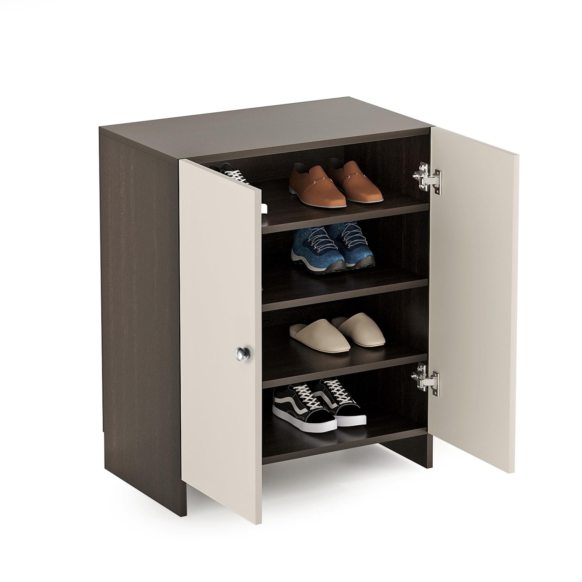 Camron Engineered Wood 2 Doors Shoe Rack Cabinet | Stores Up to 12 Pairs (Wenge) - right_view