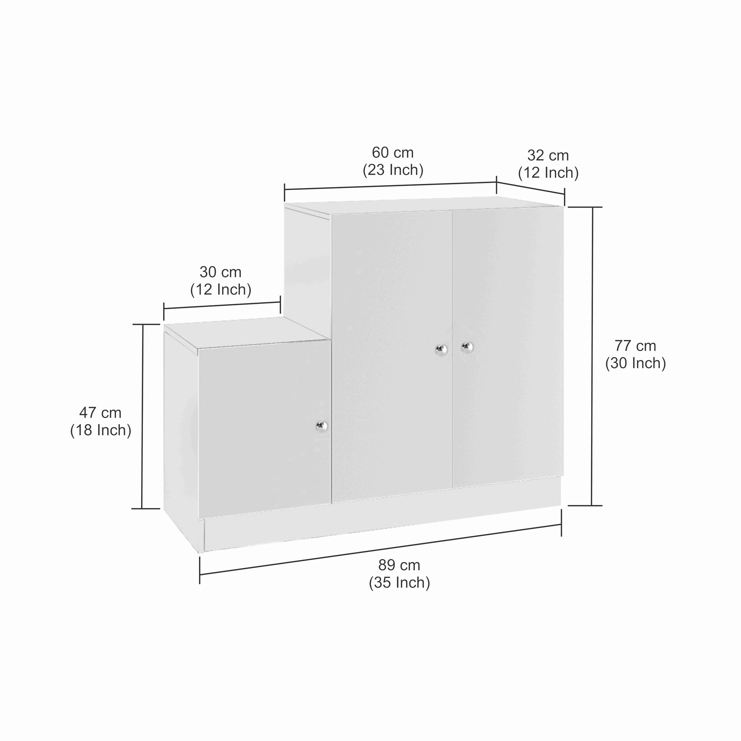 Embliss Wooden Shoe Rack Cabinet with 6 Shelves | Stores Up to 16 Pairs | Space Saving Rack (Exotic Teak & White) - rear_view