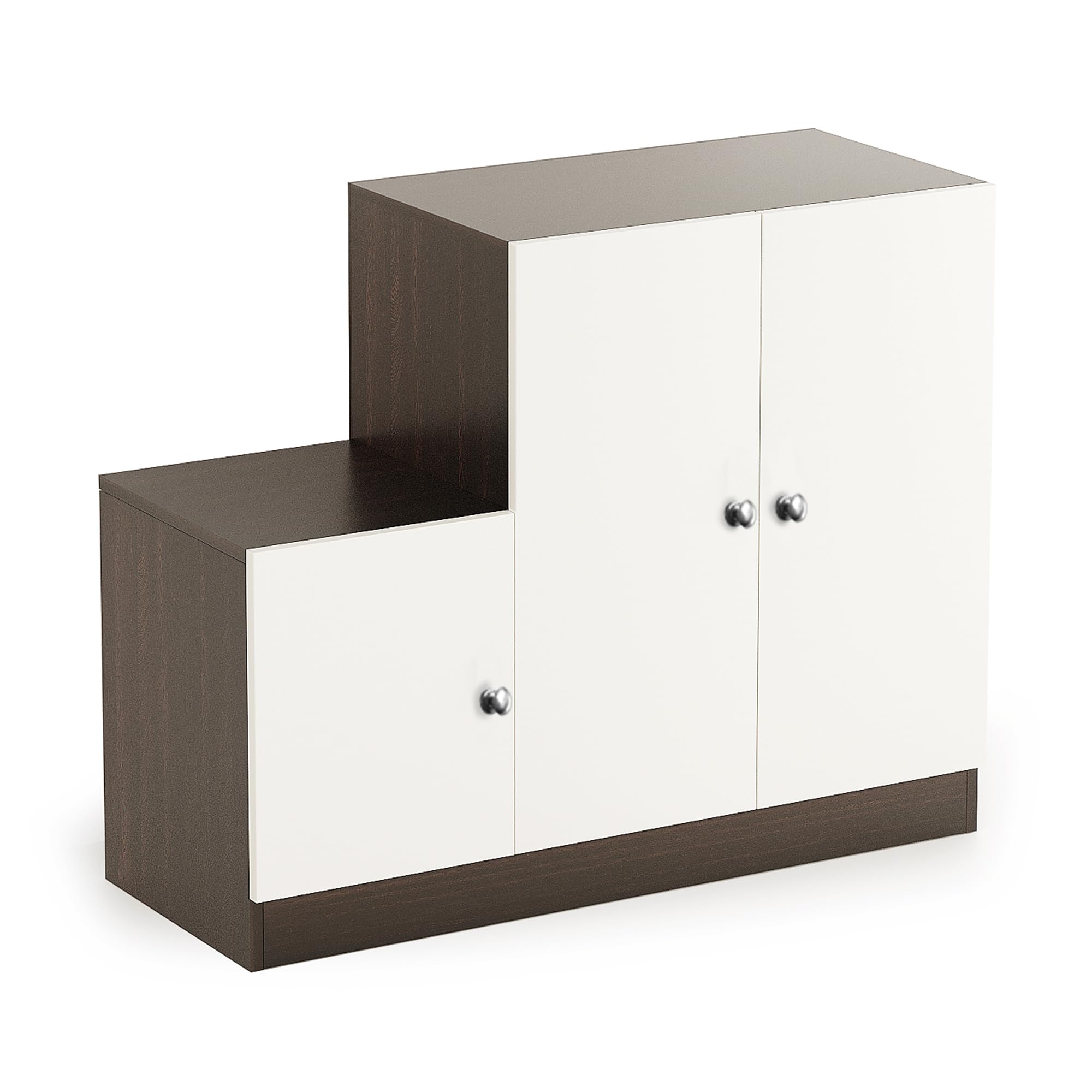 Embliss Wooden Shoe Rack with 6 Shelves, Store Up to 16 Pairs (Wenge & White) - right_view
