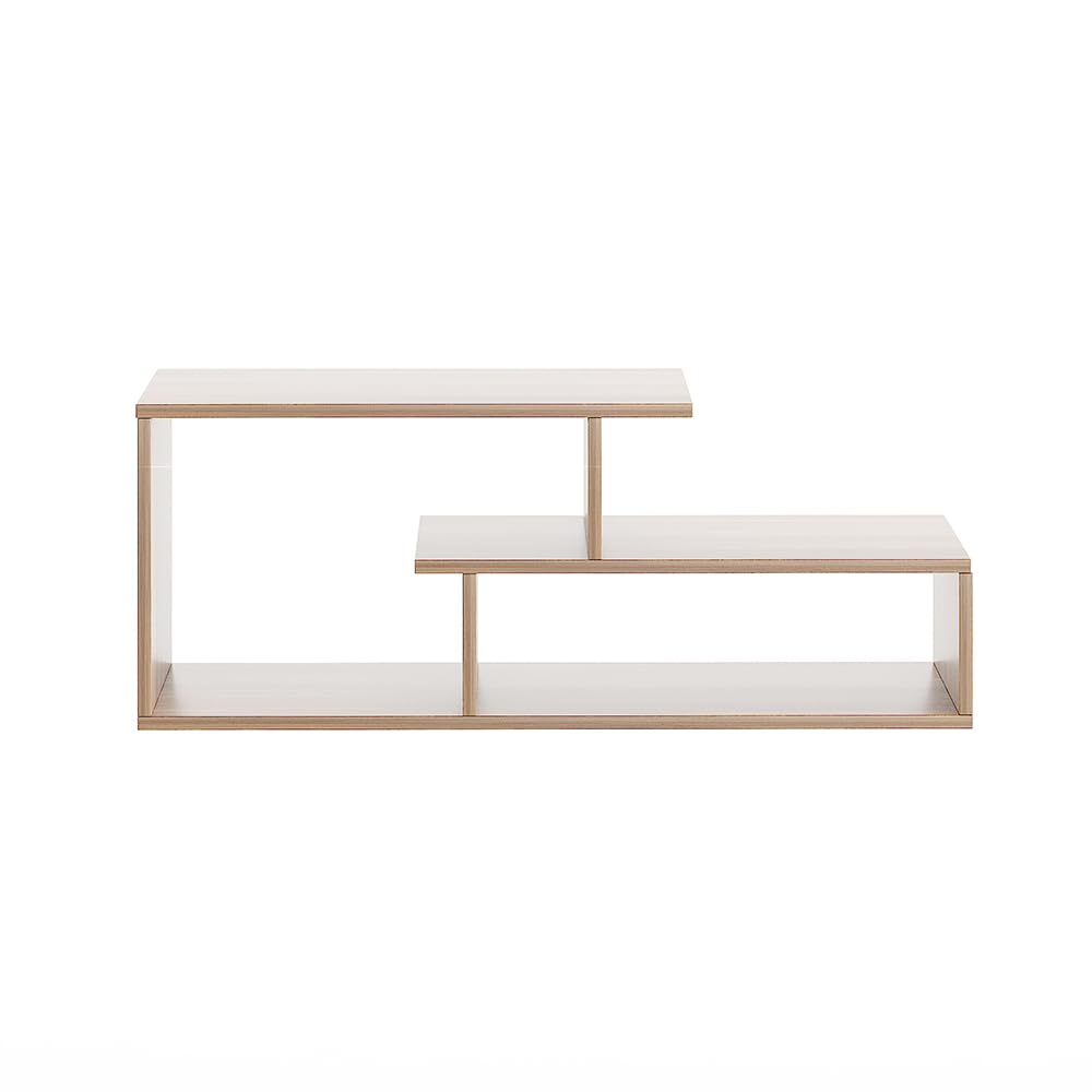 Acura Modern Engineered Wood Center Table with Open Storage Shelves (Exotic Teak) - right_view