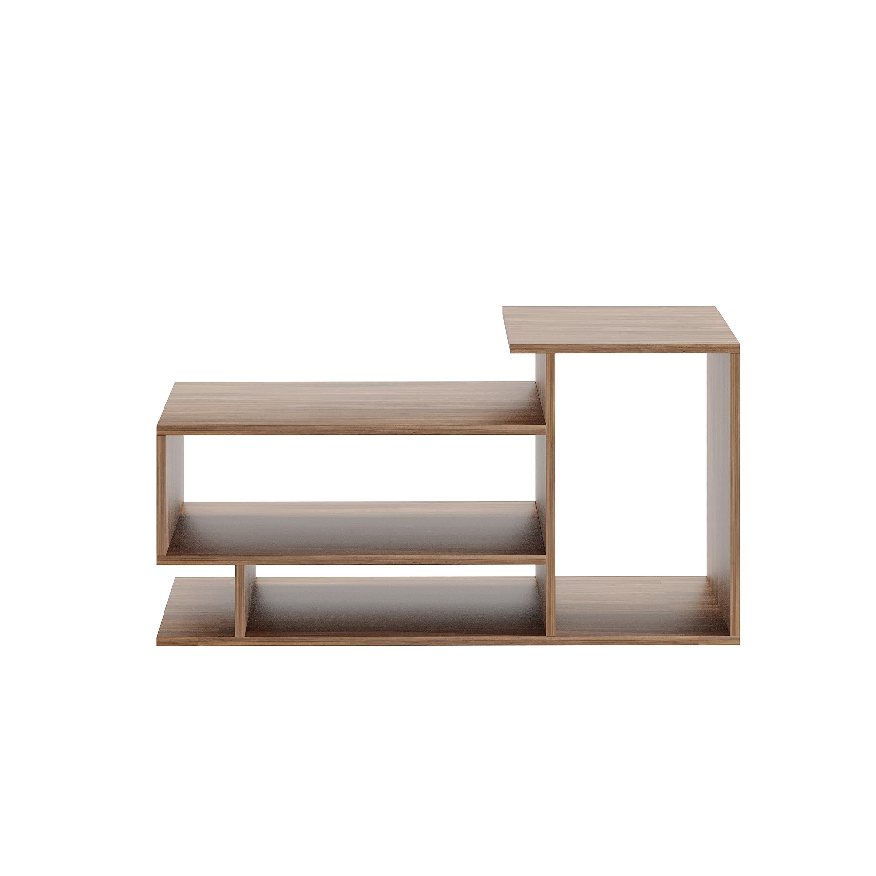 Afaria Modern Engineered Wood Center Table with Storage Shelves (Exotic Teak) - top_view