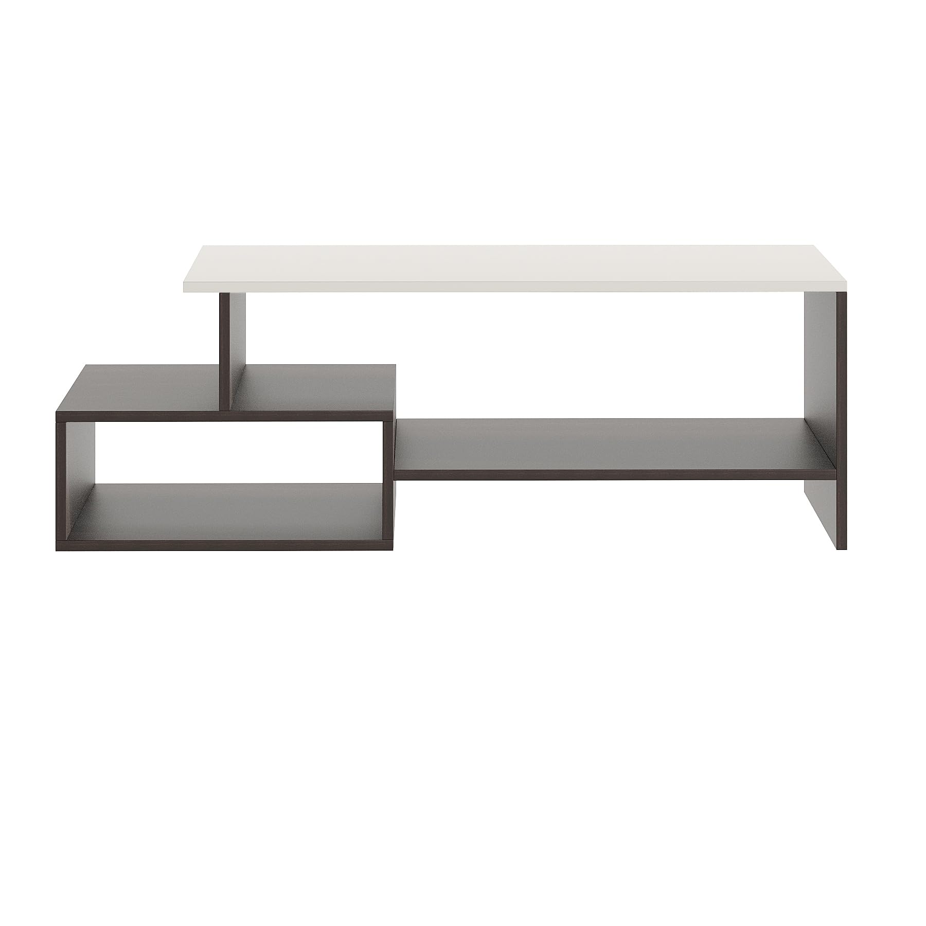 Allium Wooden Coffee Table with Storage and Open Rack (Wenge & White) - right_view