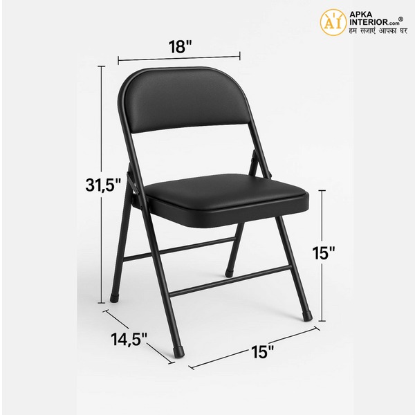 Heavy Duty Folding Chair with Padded Cushion Seat & Backrest - front_view