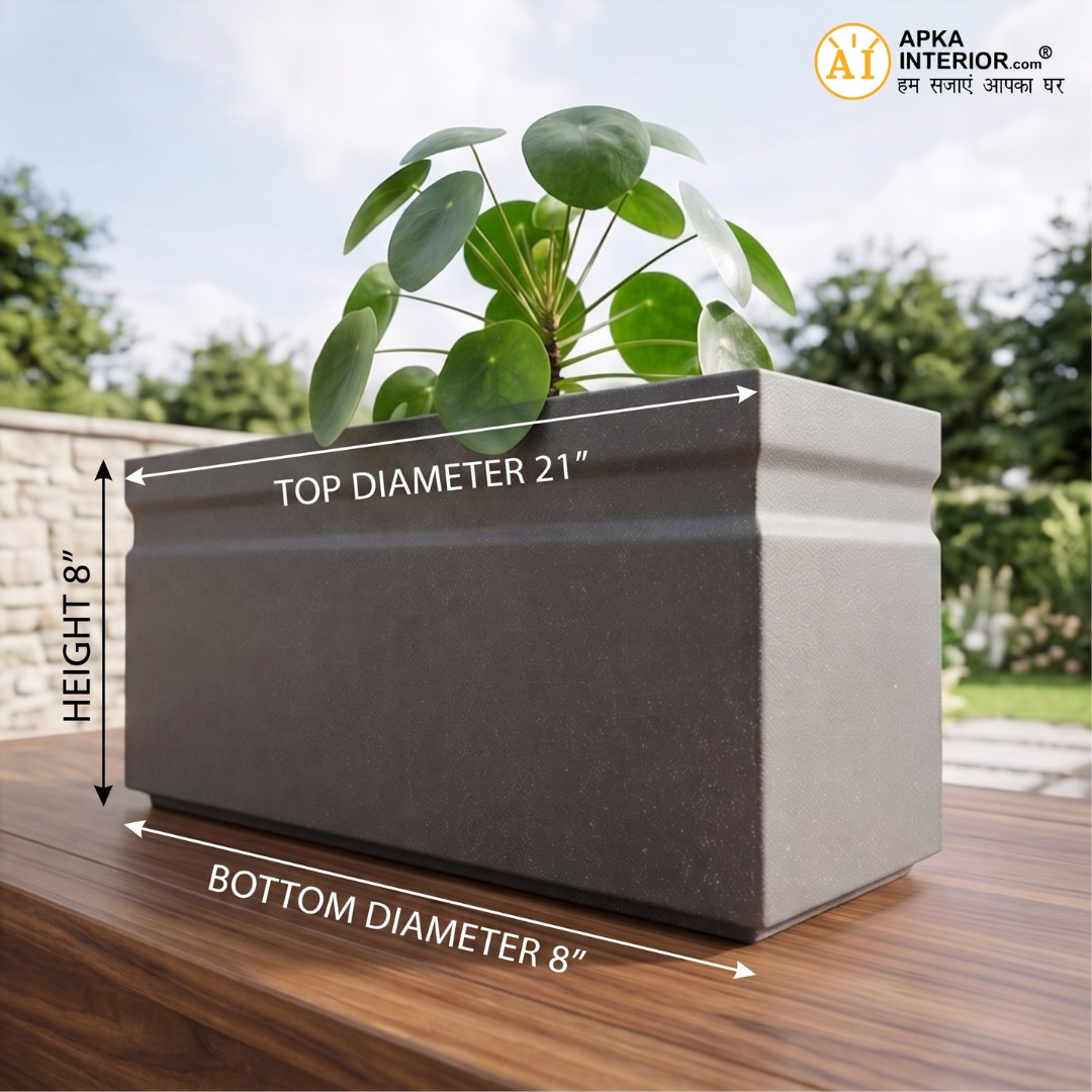 Kwid Window Planter (21x8x8) Inch (Greystone) - front_view