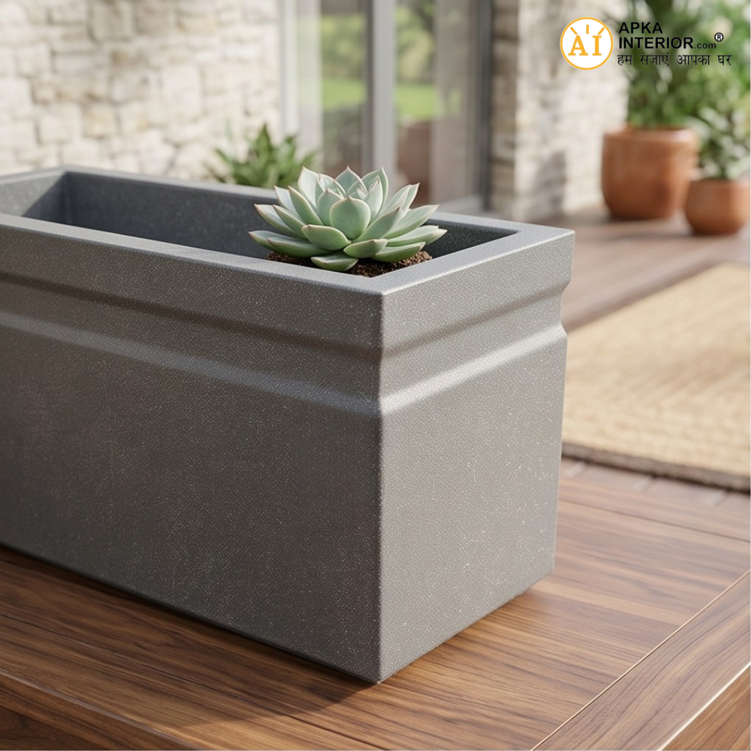 Kwid Window Planter (21x8x8) Inch (Greystone) - top_view