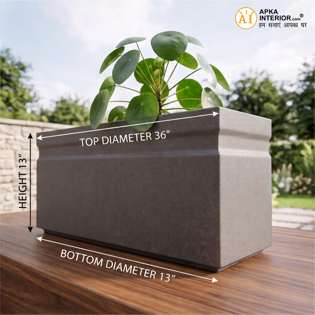 Kwid Window Planter (36x13x13) Inch (Greystone) - front_view