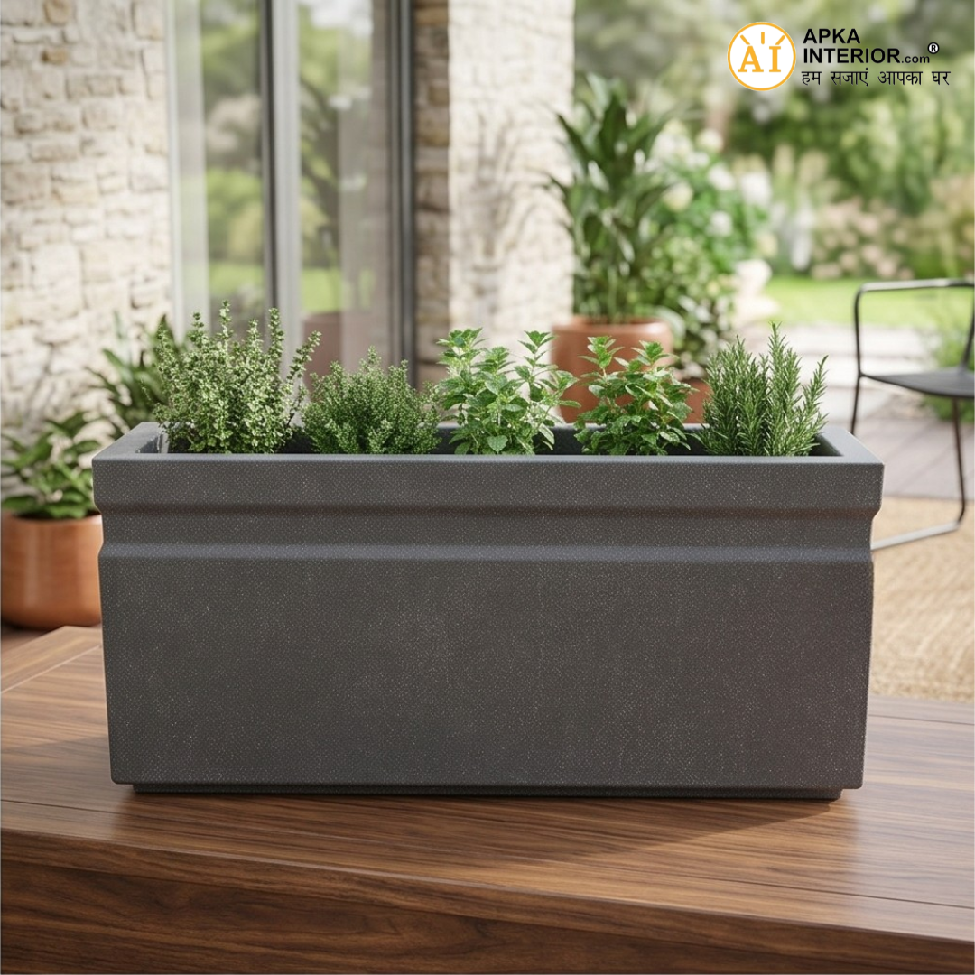 Kwid Window Planter (36x13x13) Inch (Greystone) - rear_view