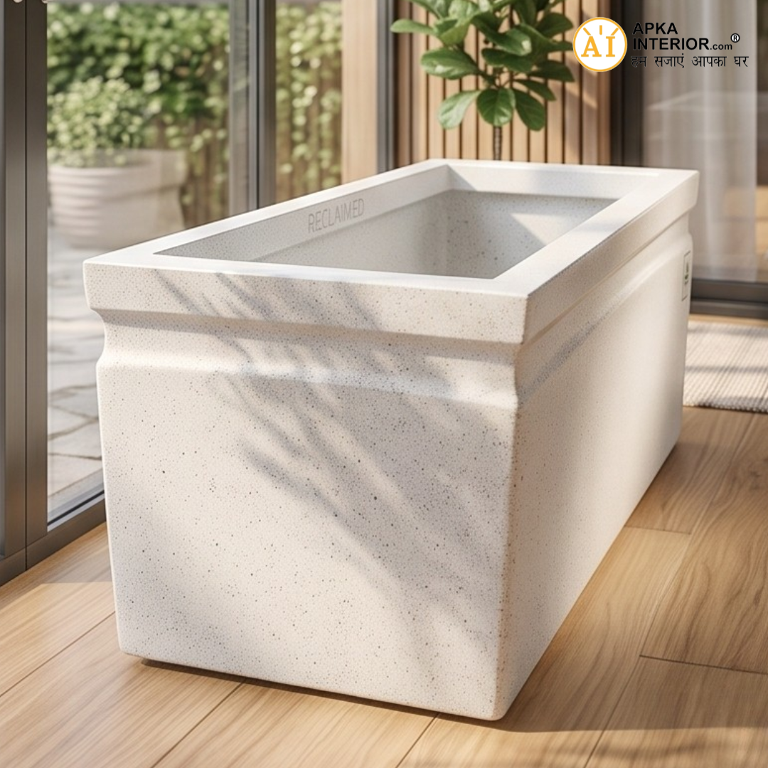 Kwid Window Planter (24x11x11) Inch (Marble White) - top_view