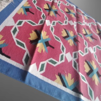 Hand weave Multicolor Rug - top-view