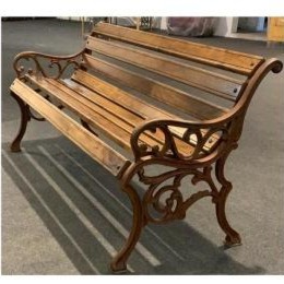 Ebony Brown  Iron Bench - front_view