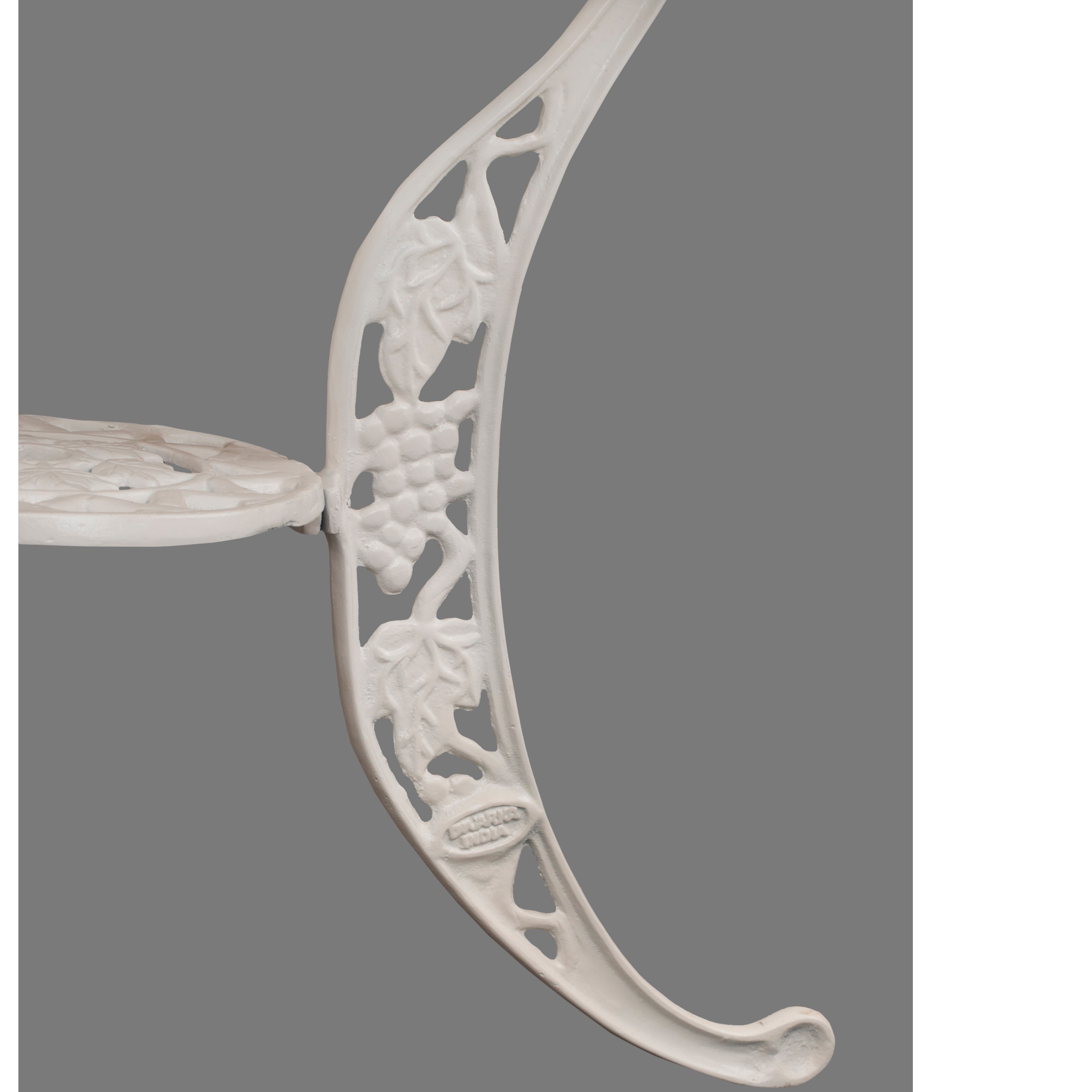 Castle white colored  Iron Table - top_view