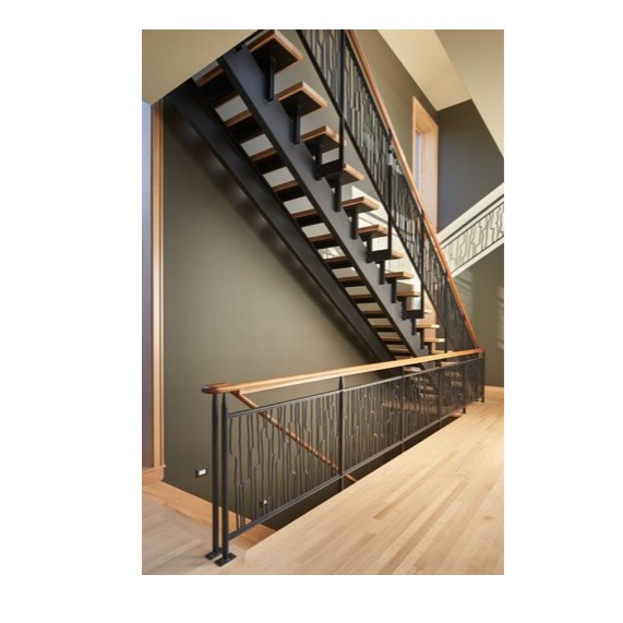 Mild Steel Staircase Railing Square Pipe Black I 10x0.5x3.5 foot - photo