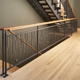 Mild Steel Staircase Railing Square Pipe Black I 10x0.5x3.5 foot - front-view