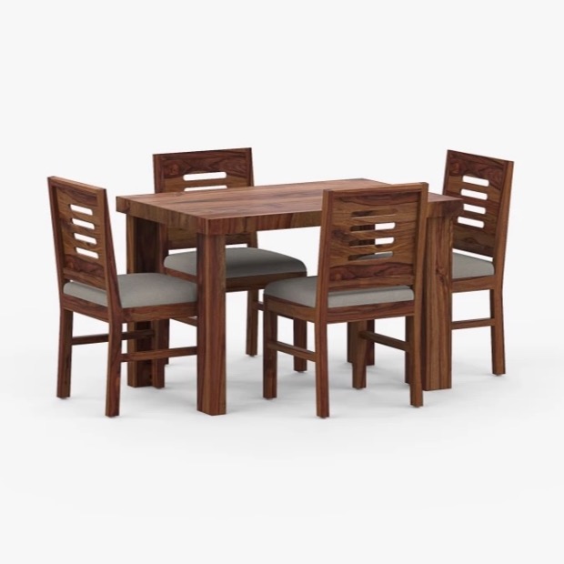 Solid Wood Dining table Set (4 Seater) - front_view