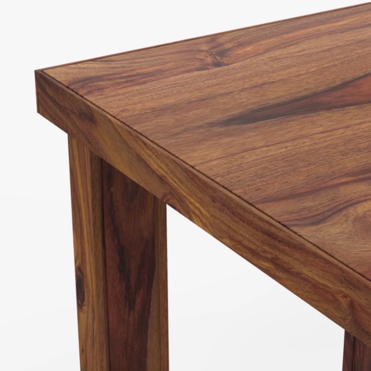 Solid Wood Dining table Set (4 Seater) - rear_view