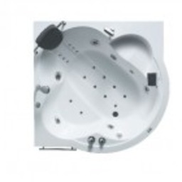 Luxury White Whirlpool Bathtub - top-view
