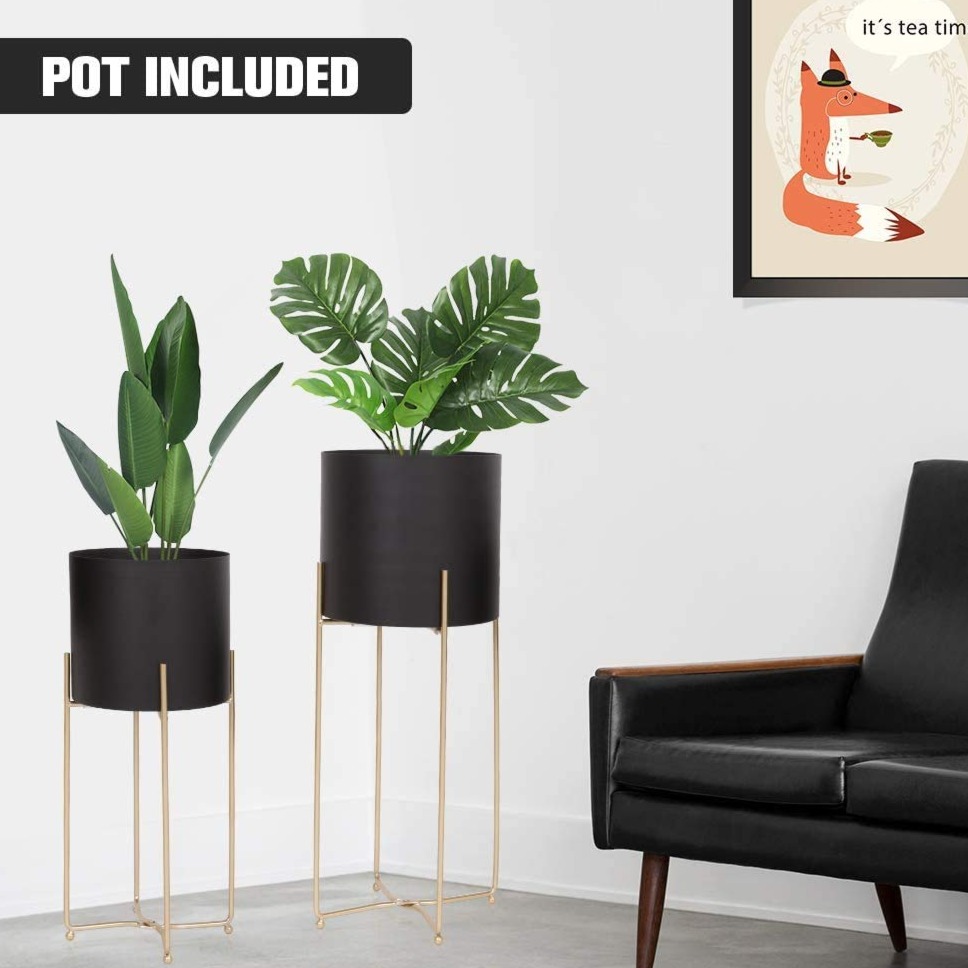 Black Planters Set of 2 - top_view