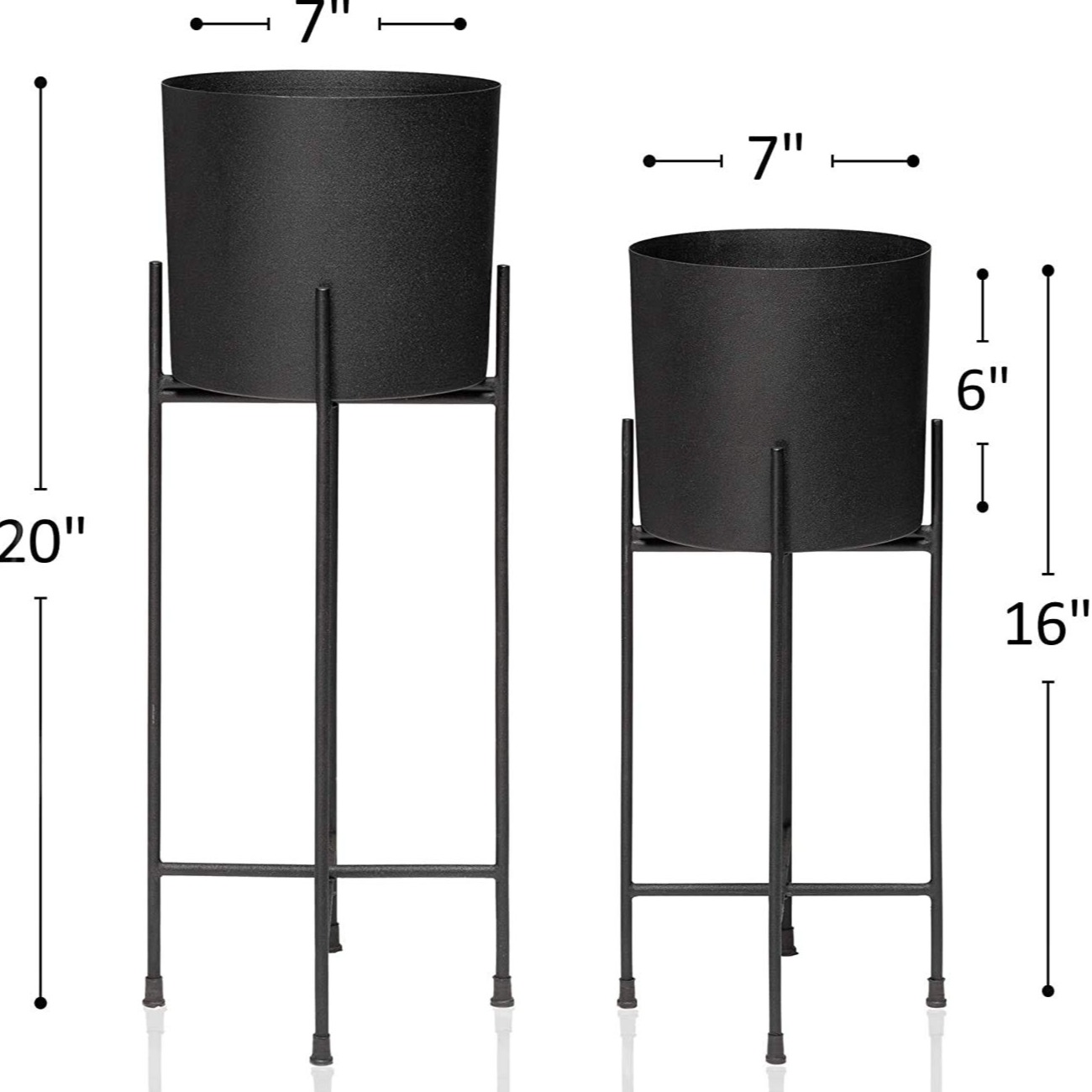 Black Planters Set of 2 - rear_view
