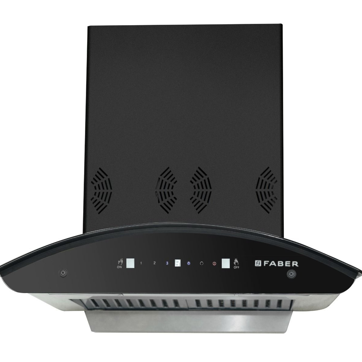 Premia Smart 3D IND HC SC BK 60 cm Wall Mounted Chimney (Black 1250 CMH) - front-view