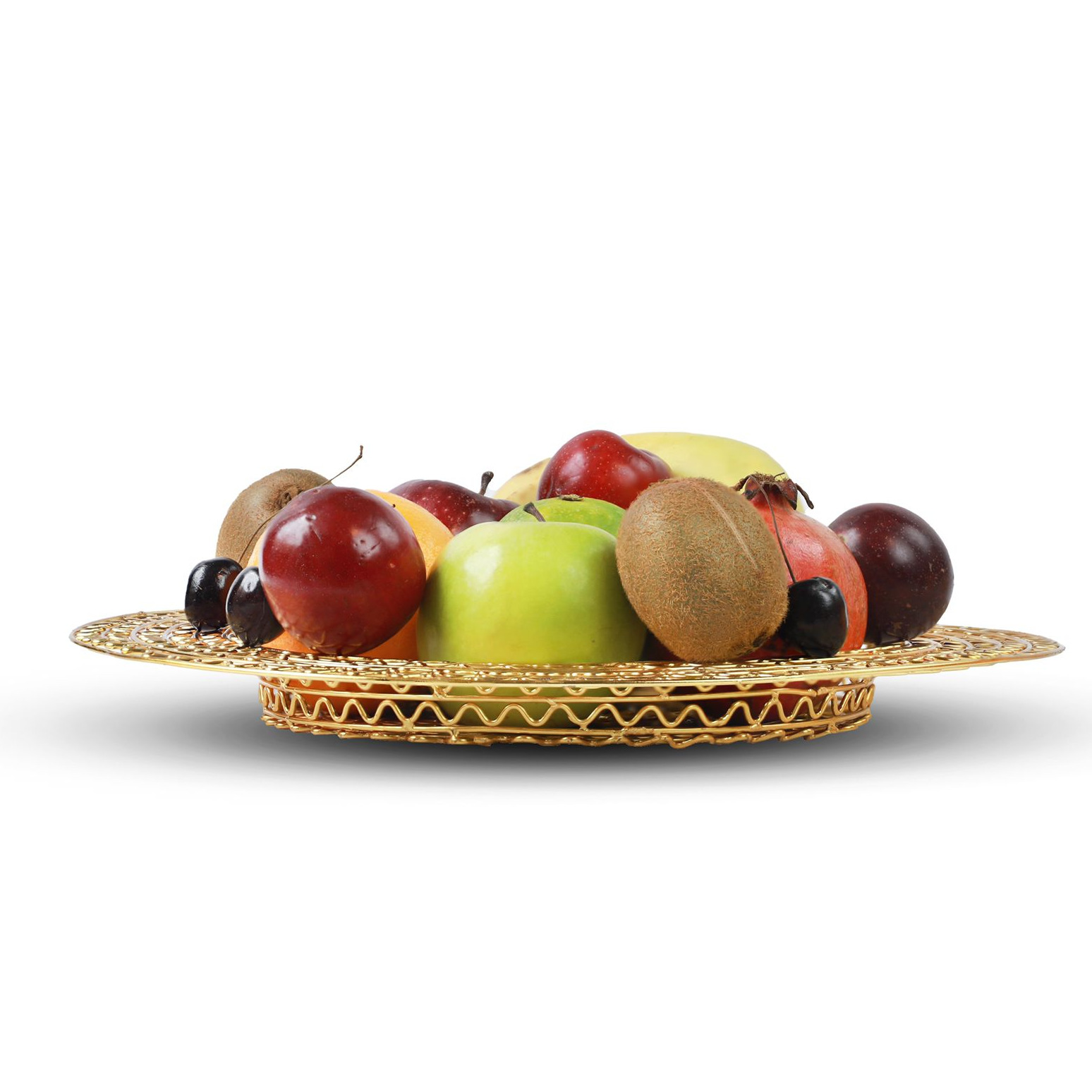Tuxédo Flat Fruit Steel Basket - front-view