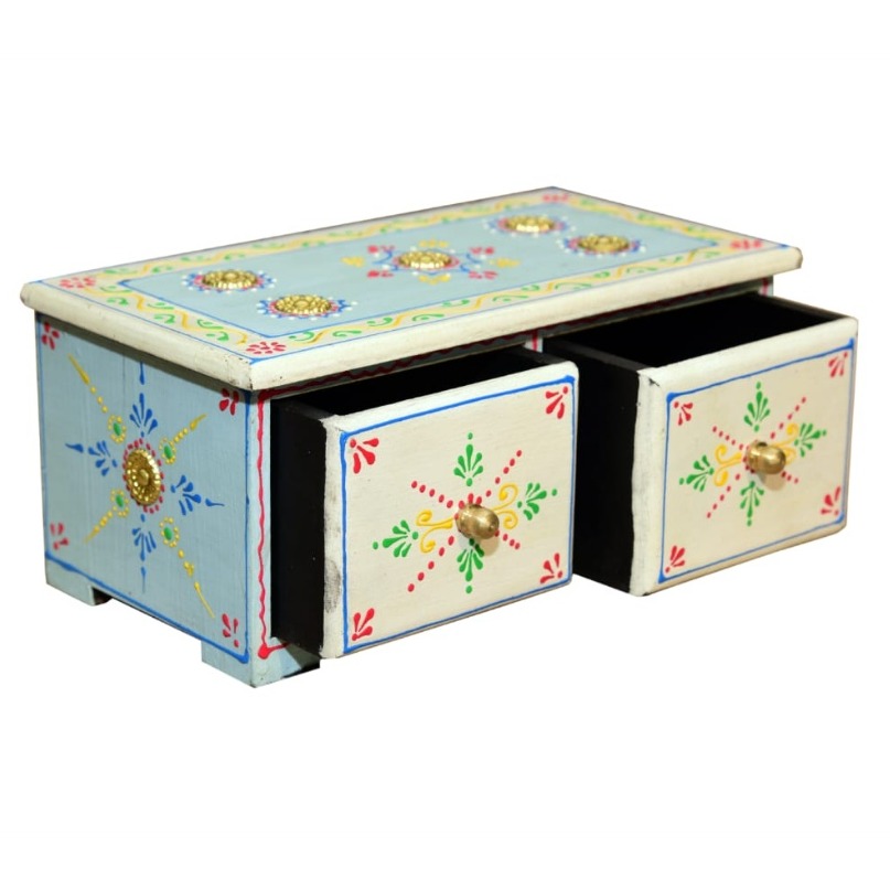 Wooden drawer chest painted - front_view
