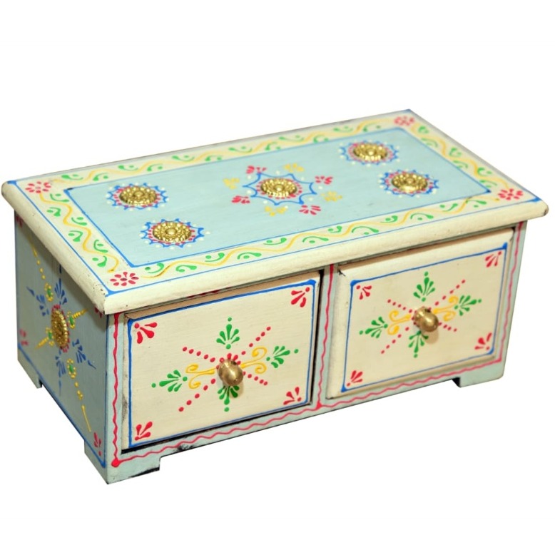 Wooden drawer chest painted - top_view