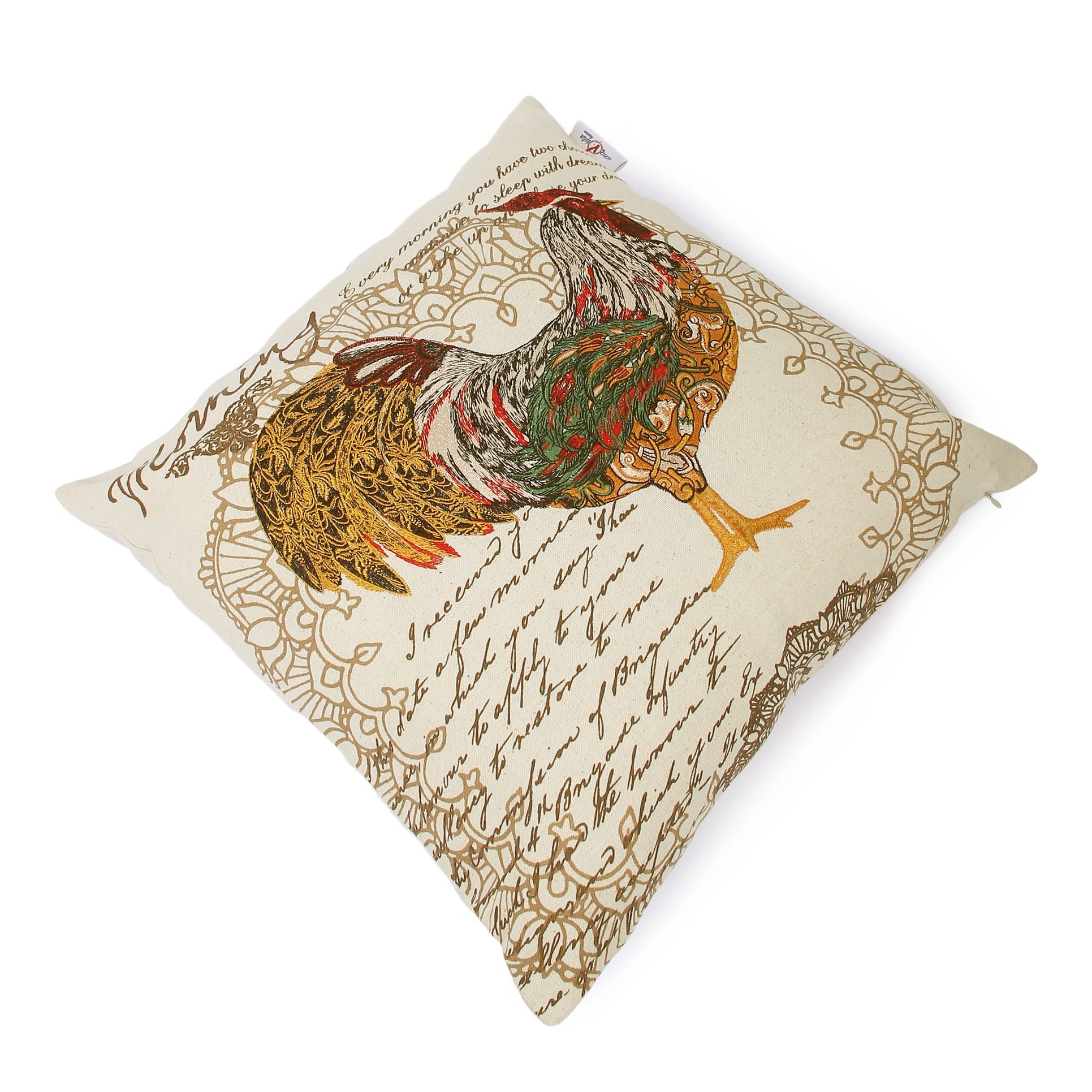 Nomaadi Rooster Farmhouse Cushion Cover - top_view