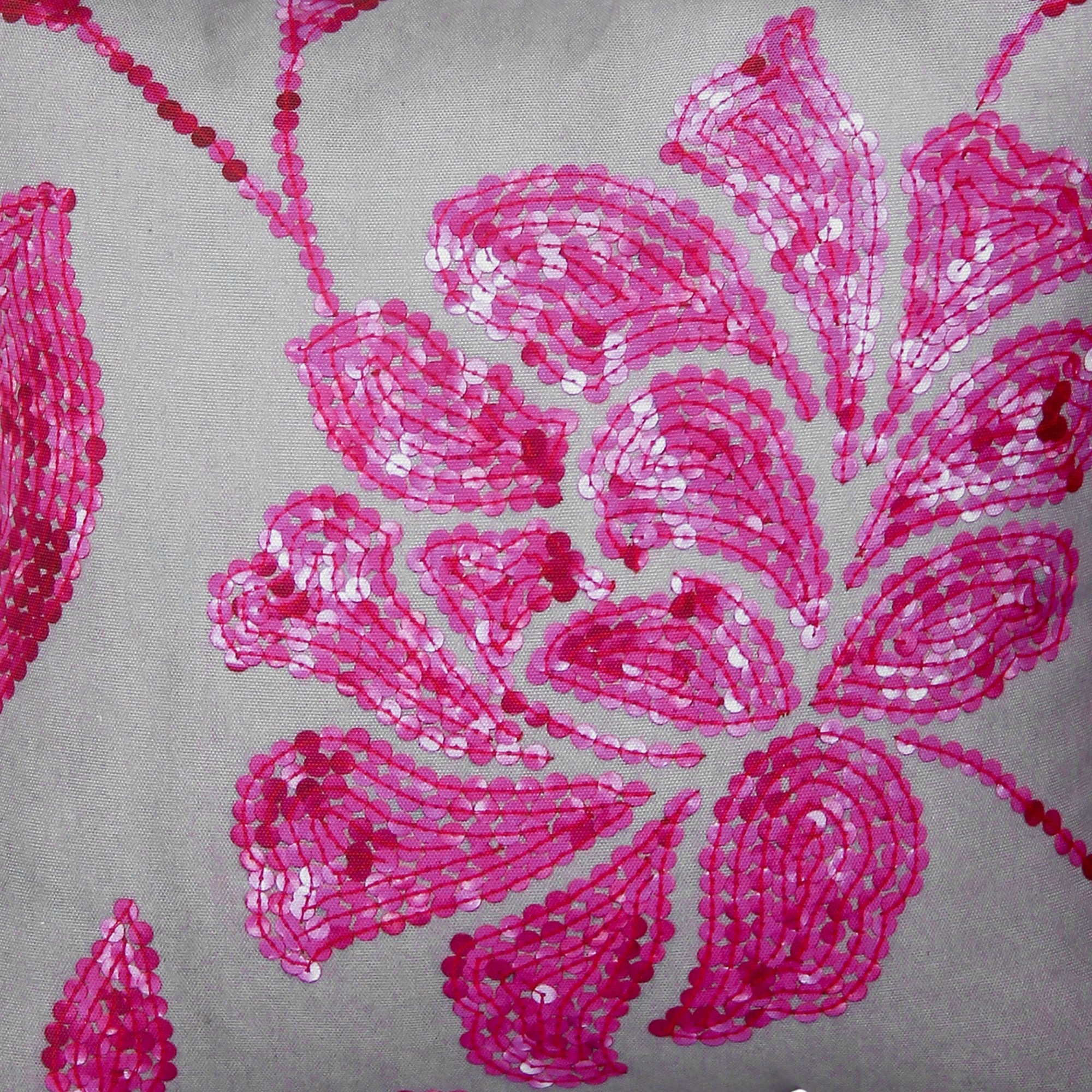 Pink Sequins Digital Print Cushion Cover - front-view