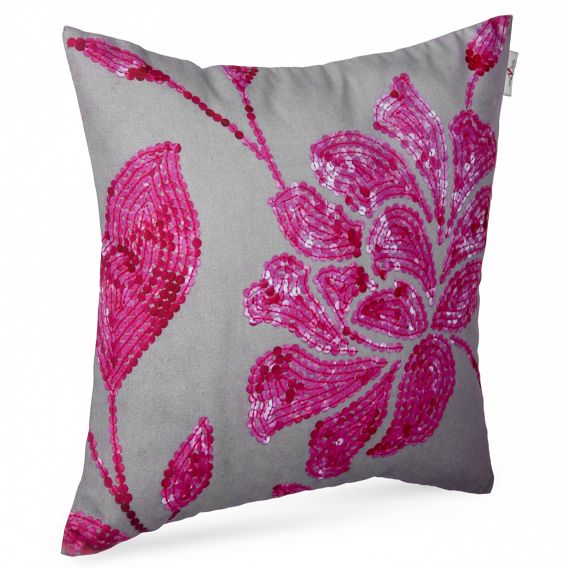 Pink Sequins Digital Print Cushion Cover - rear-view